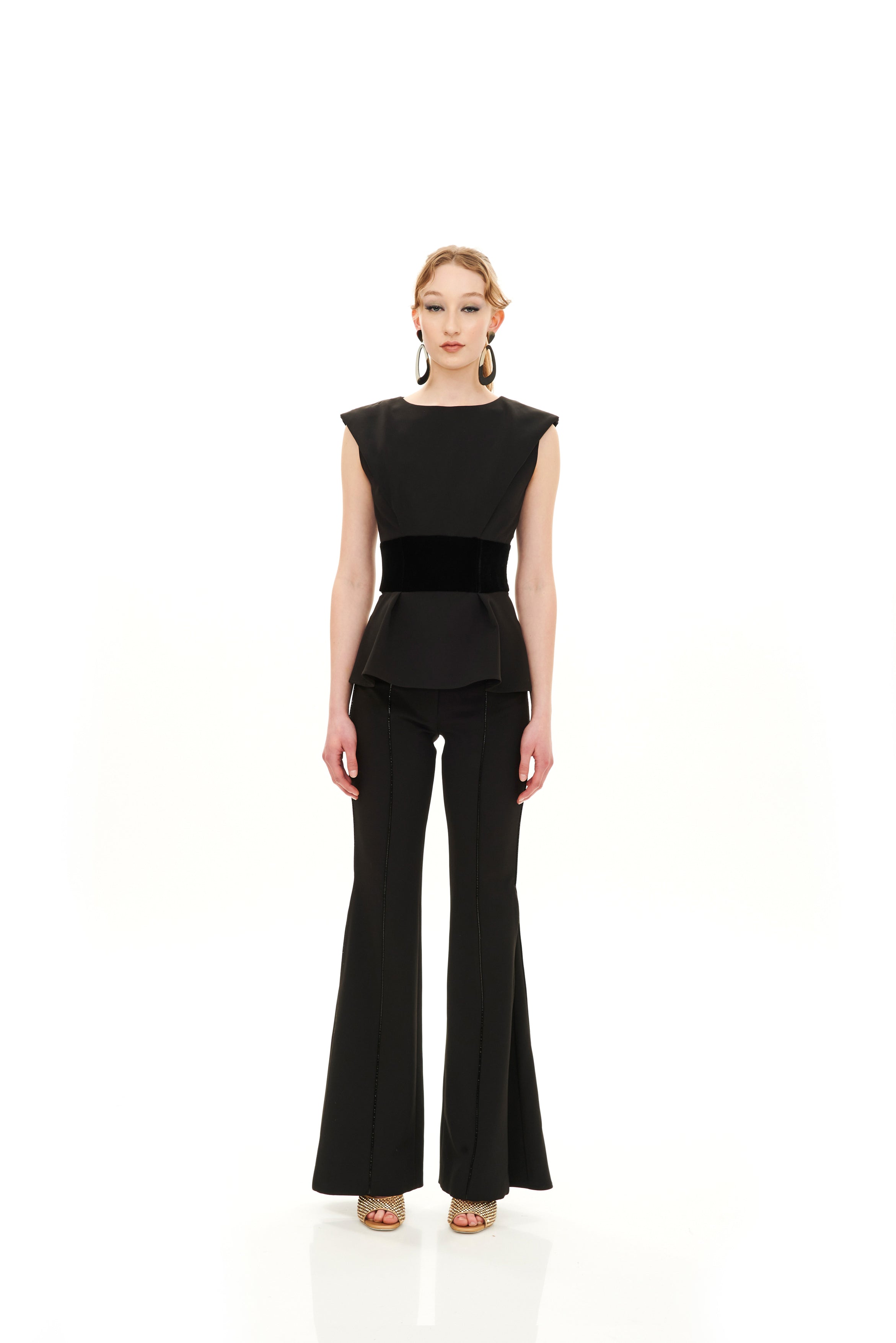 LOW WAIST PIPING PANTS