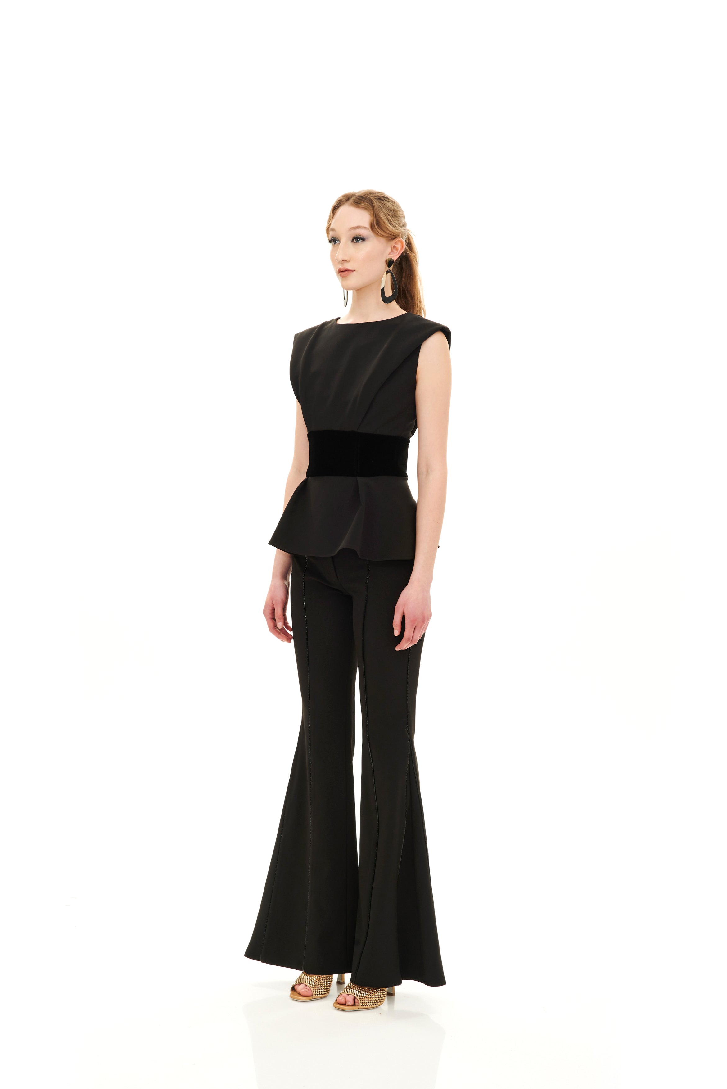 LOW WAIST PIPING PANTS