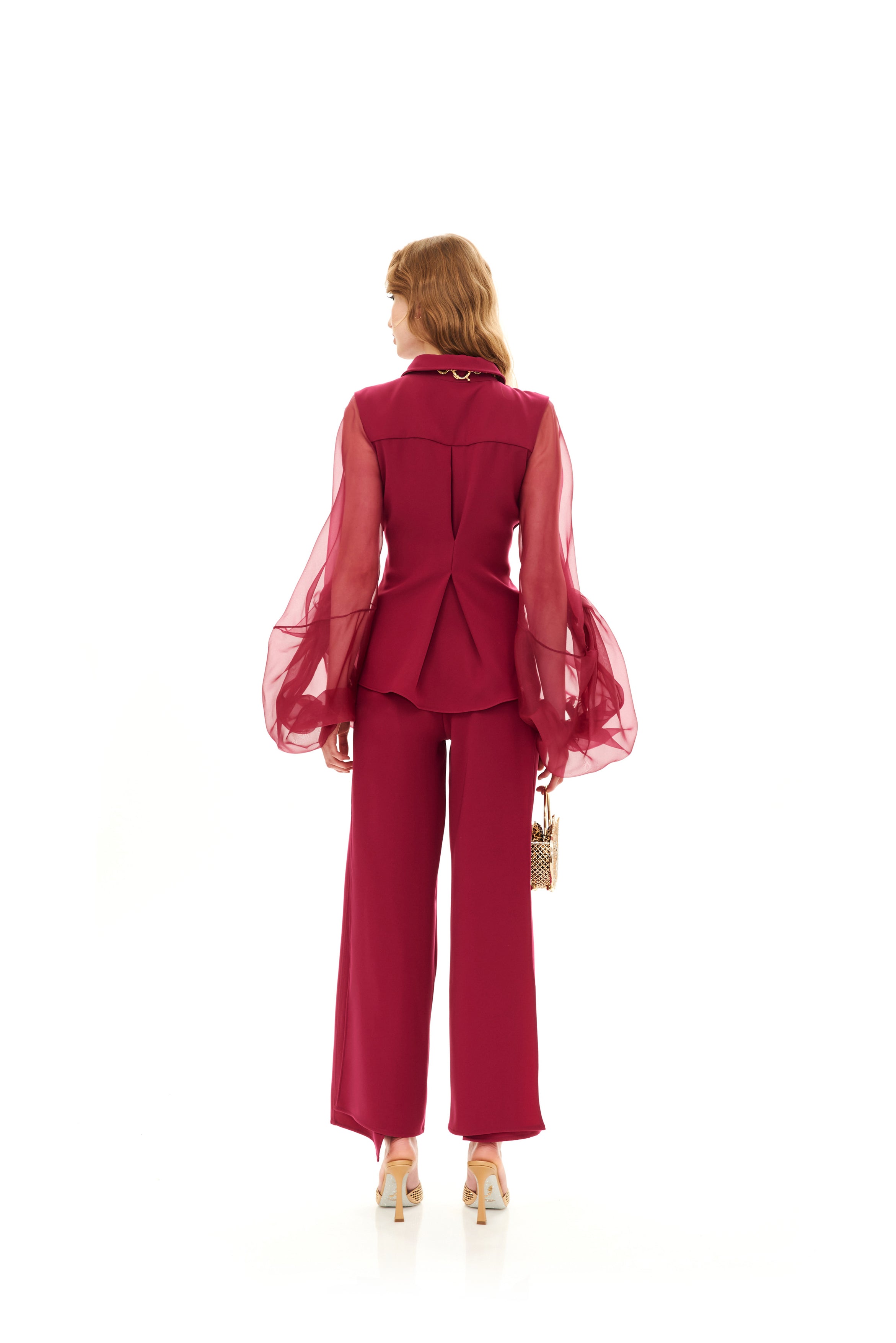 MULTI PINCES KNOTTED SLEEVES SHIRT