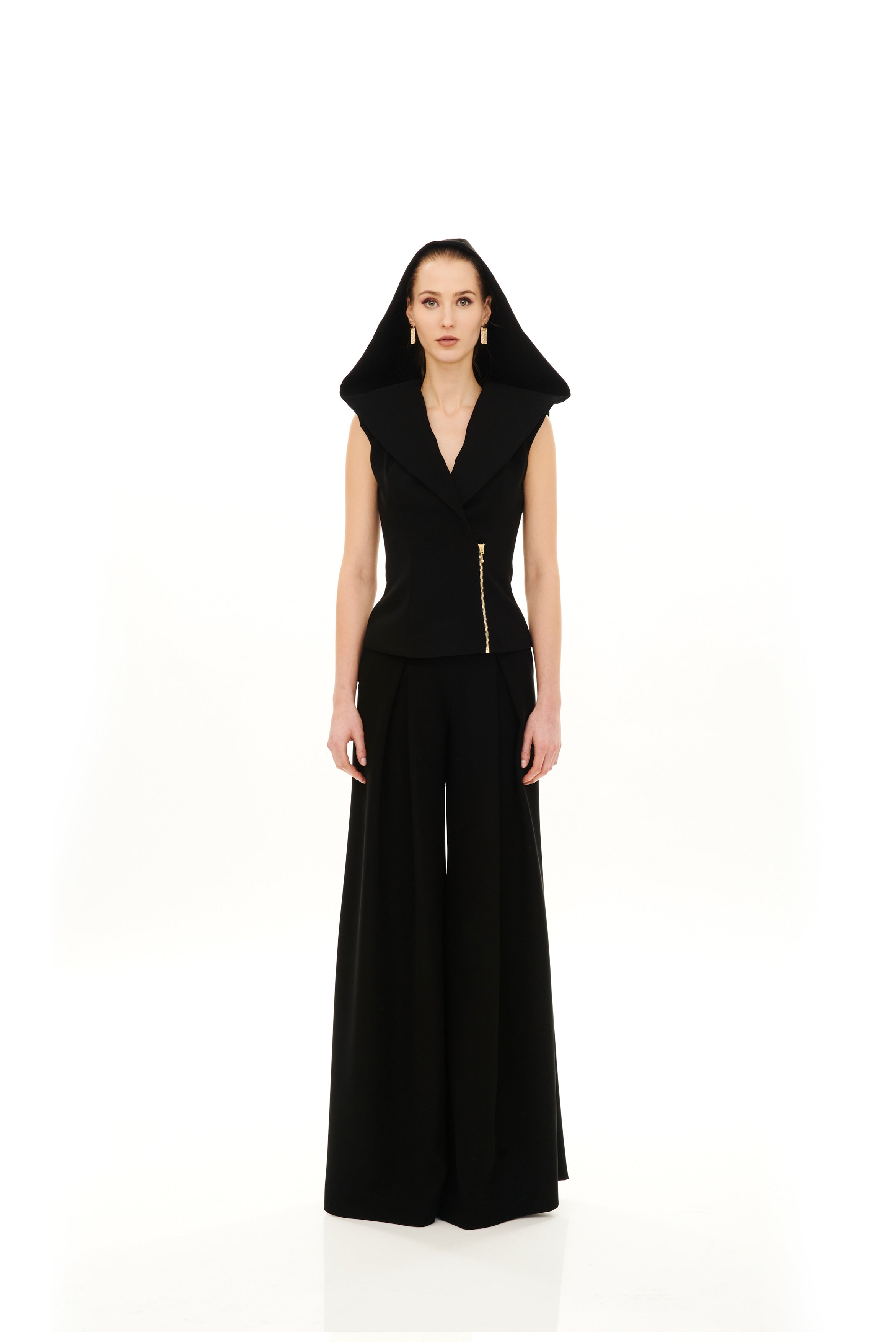 HIGH WAIST MAXI TROUSERS WITH PINCES DETAIL