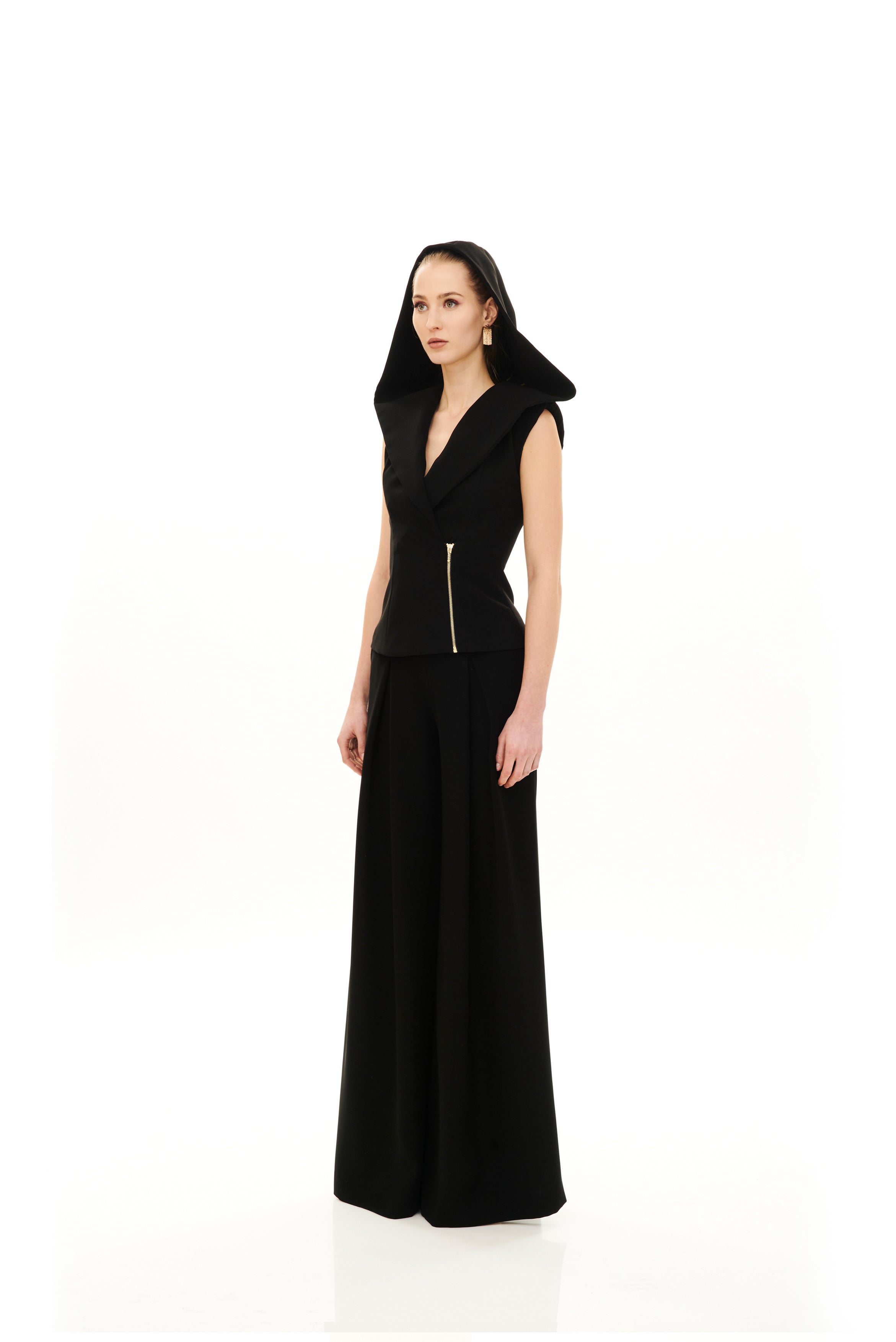HIGH WAIST MAXI TROUSERS WITH PINCES DETAIL