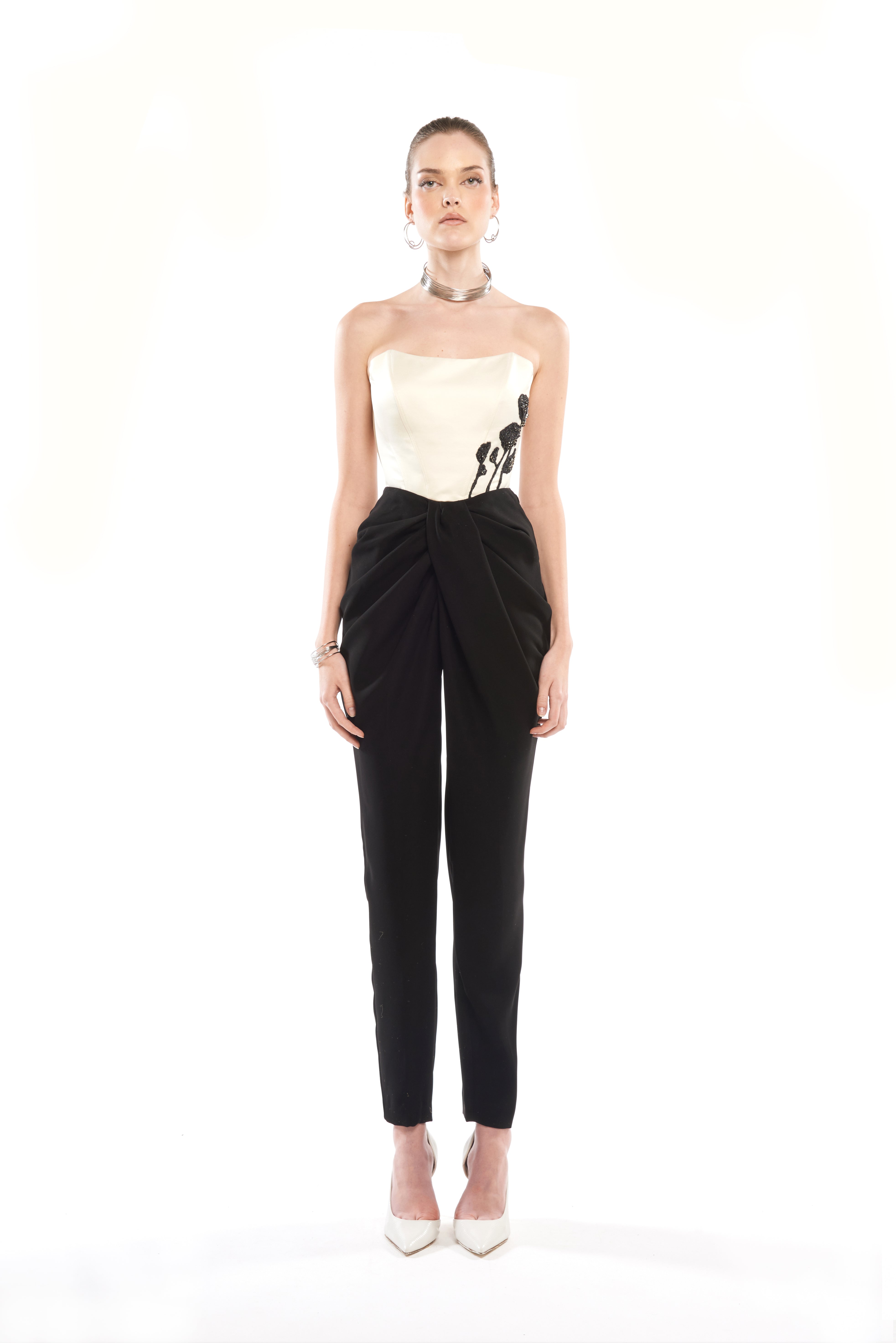 DRAPED WAIST TROUSERS
