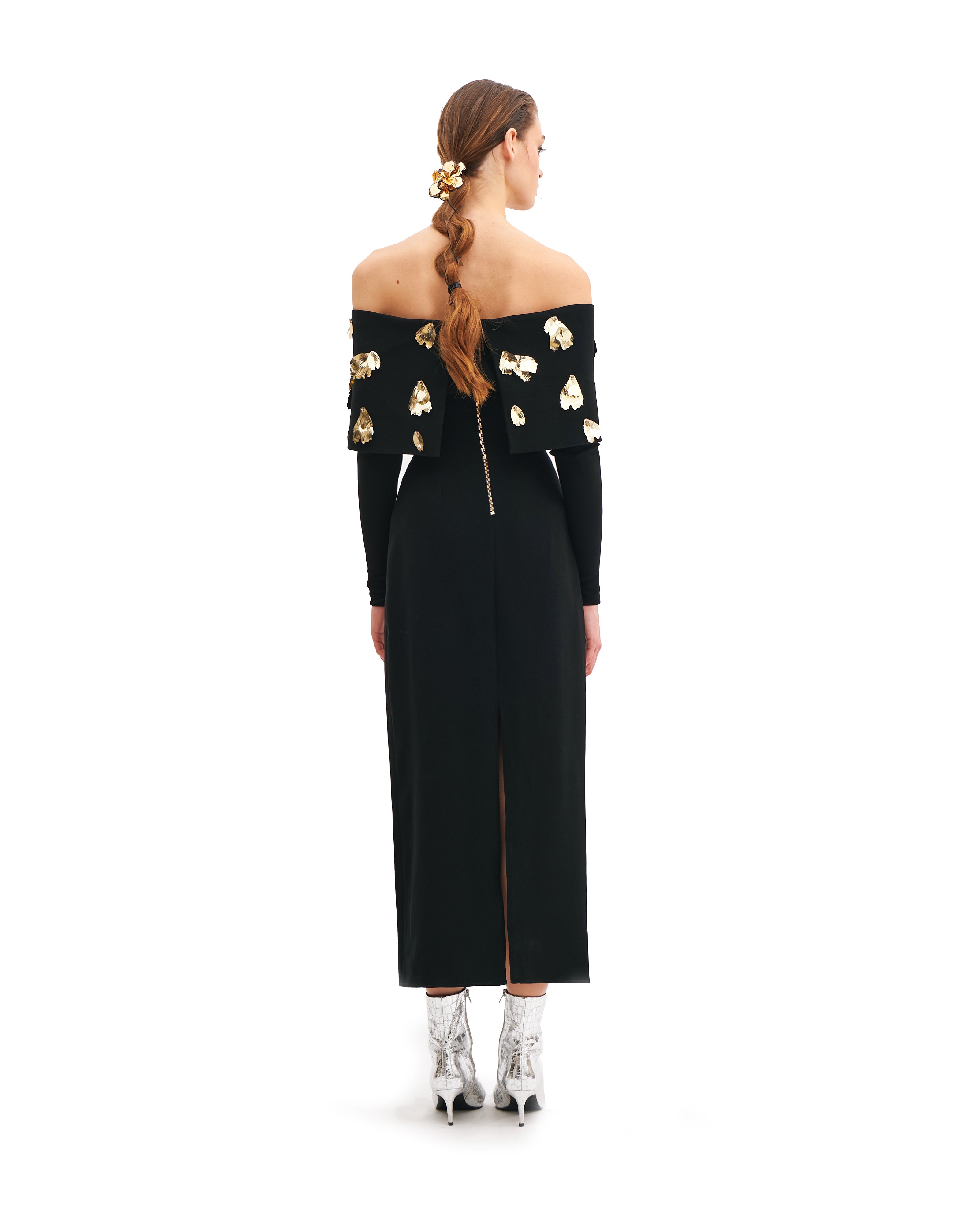 FOGLIA D’ORO BARDOT DRESS WITH LONG SLEEVES