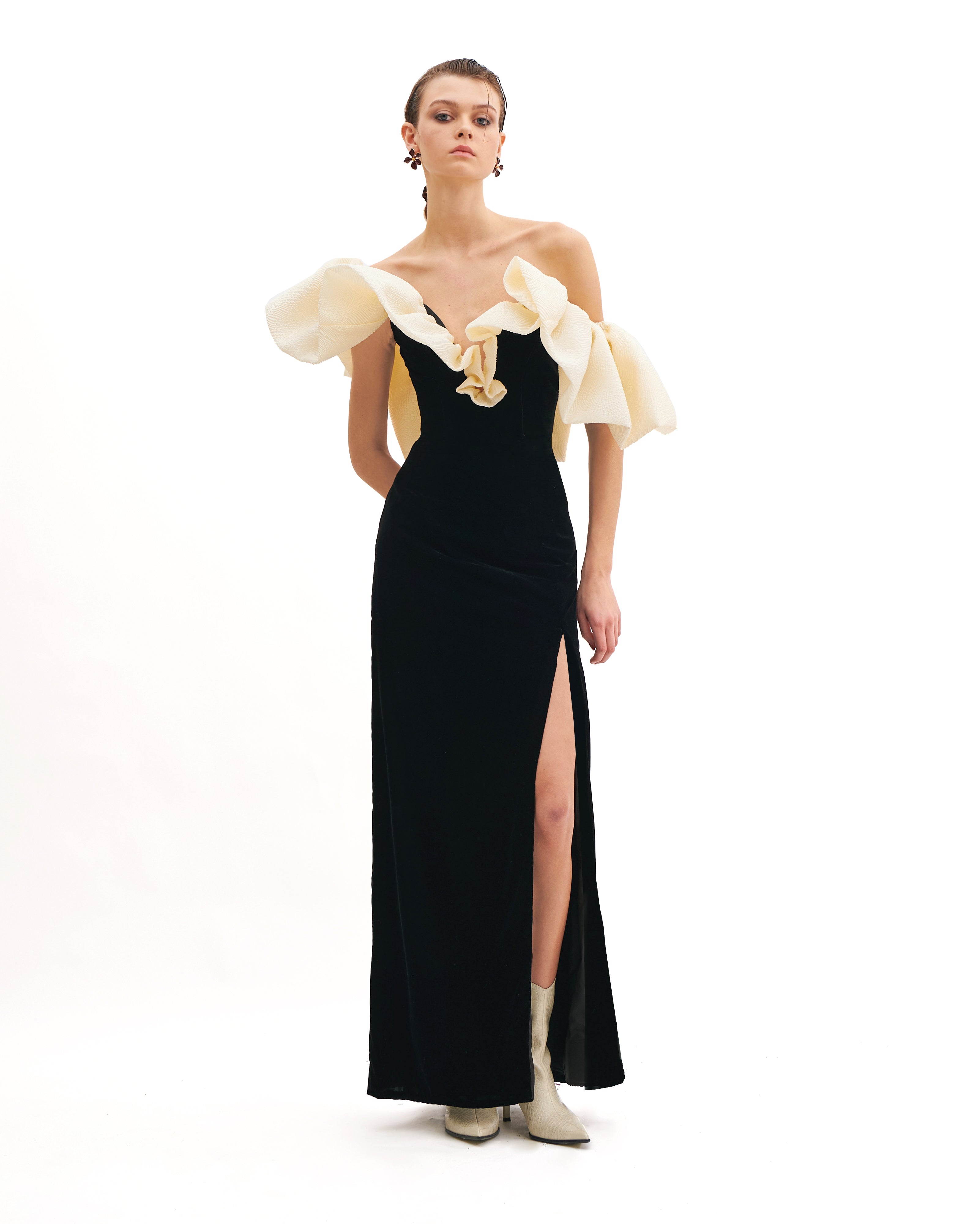 MINI DRESS WITH RADIANCE JAQUARD PETALS