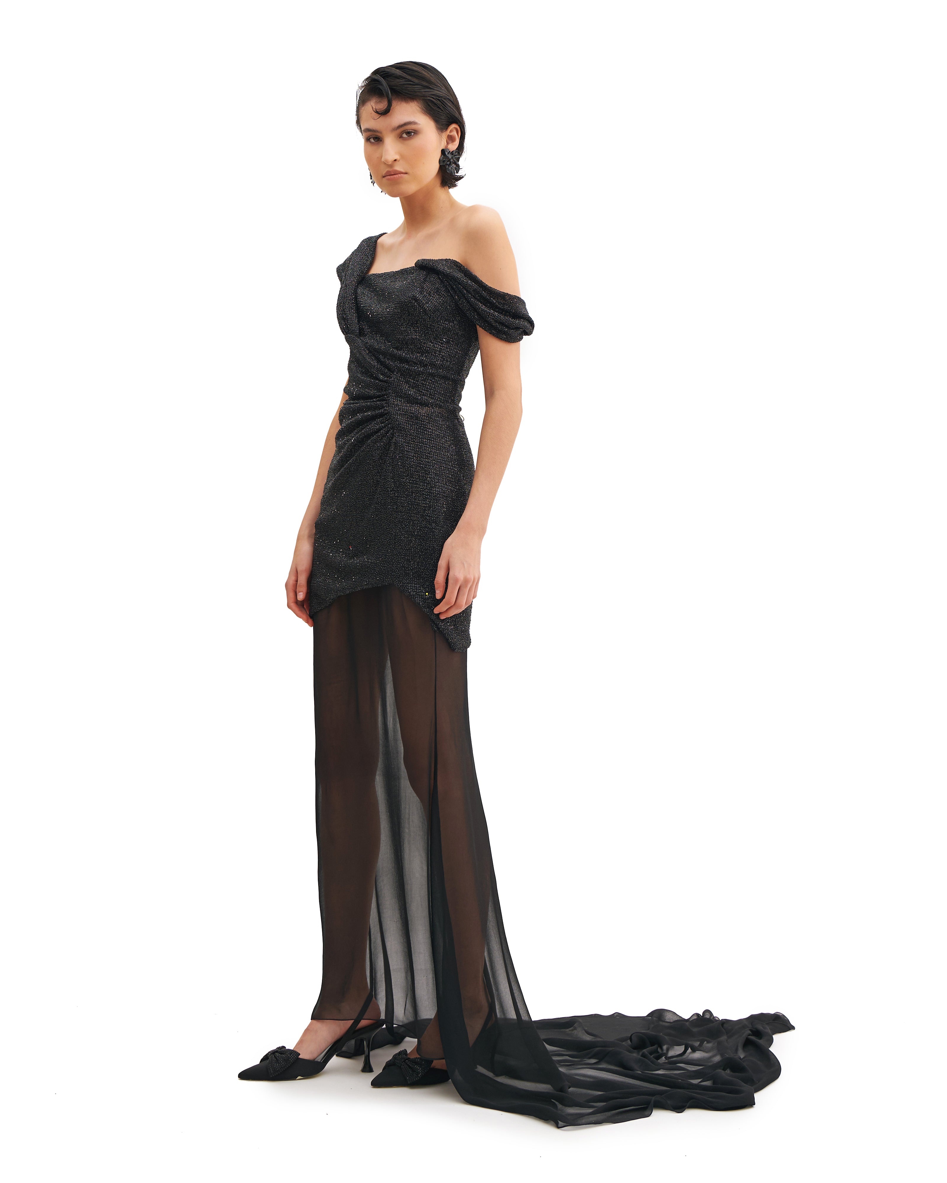 STARDUST DRAPED MINI DRESS