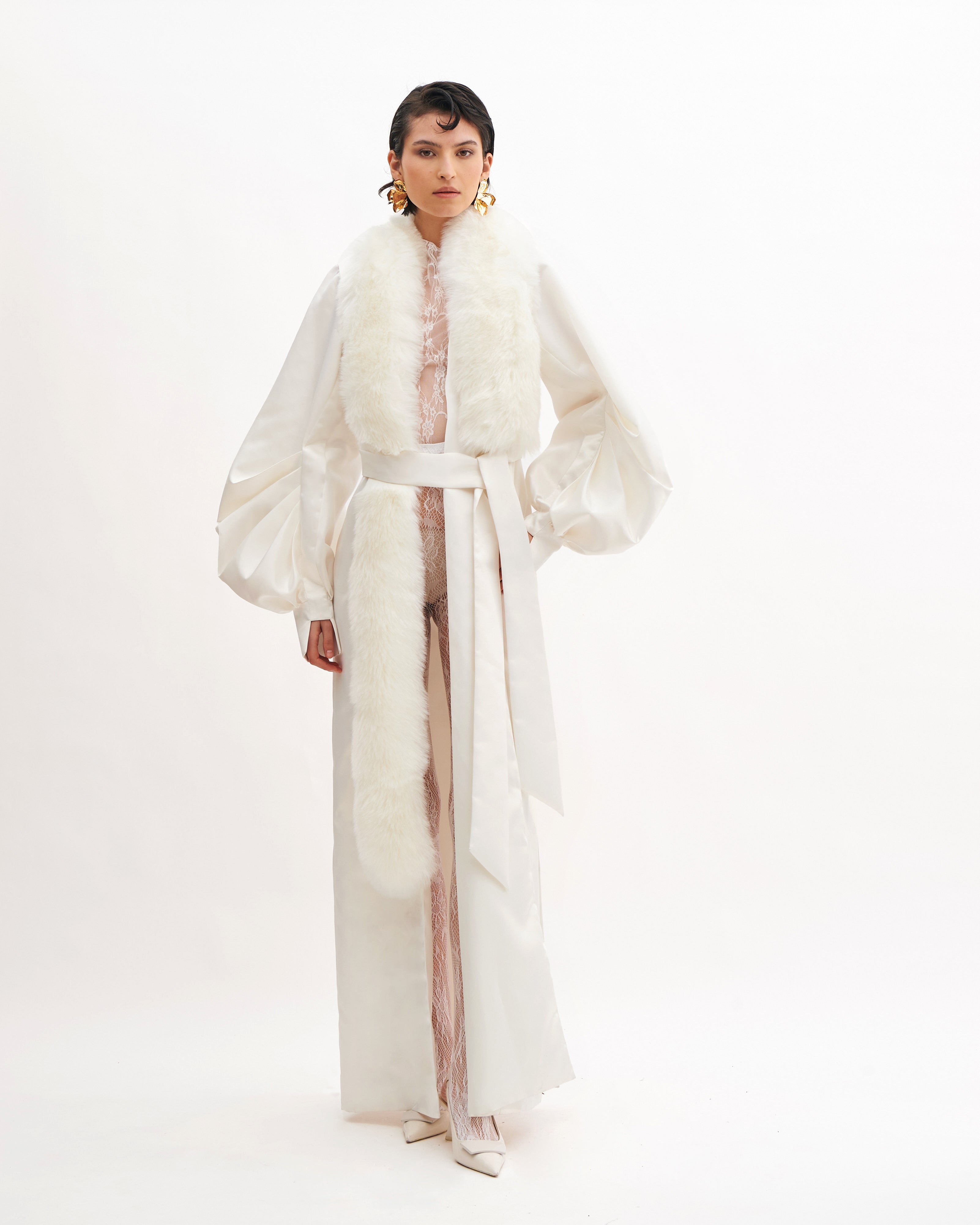 JULIET SLEEVES ARCTIC GRACE FAUX FUR INSERT COAT