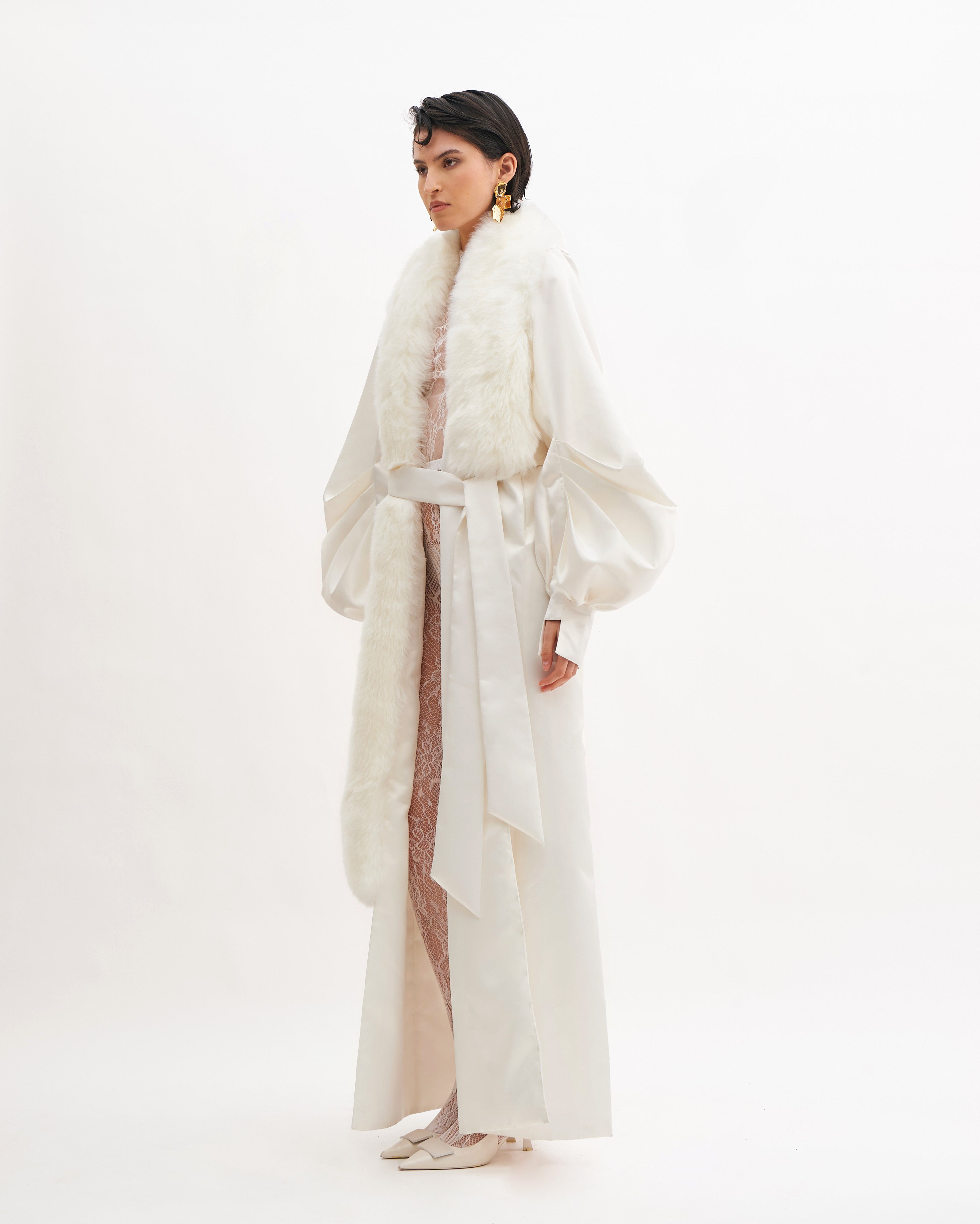 JULIET SLEEVES ARCTIC GRACE FAUX FUR INSERT COAT