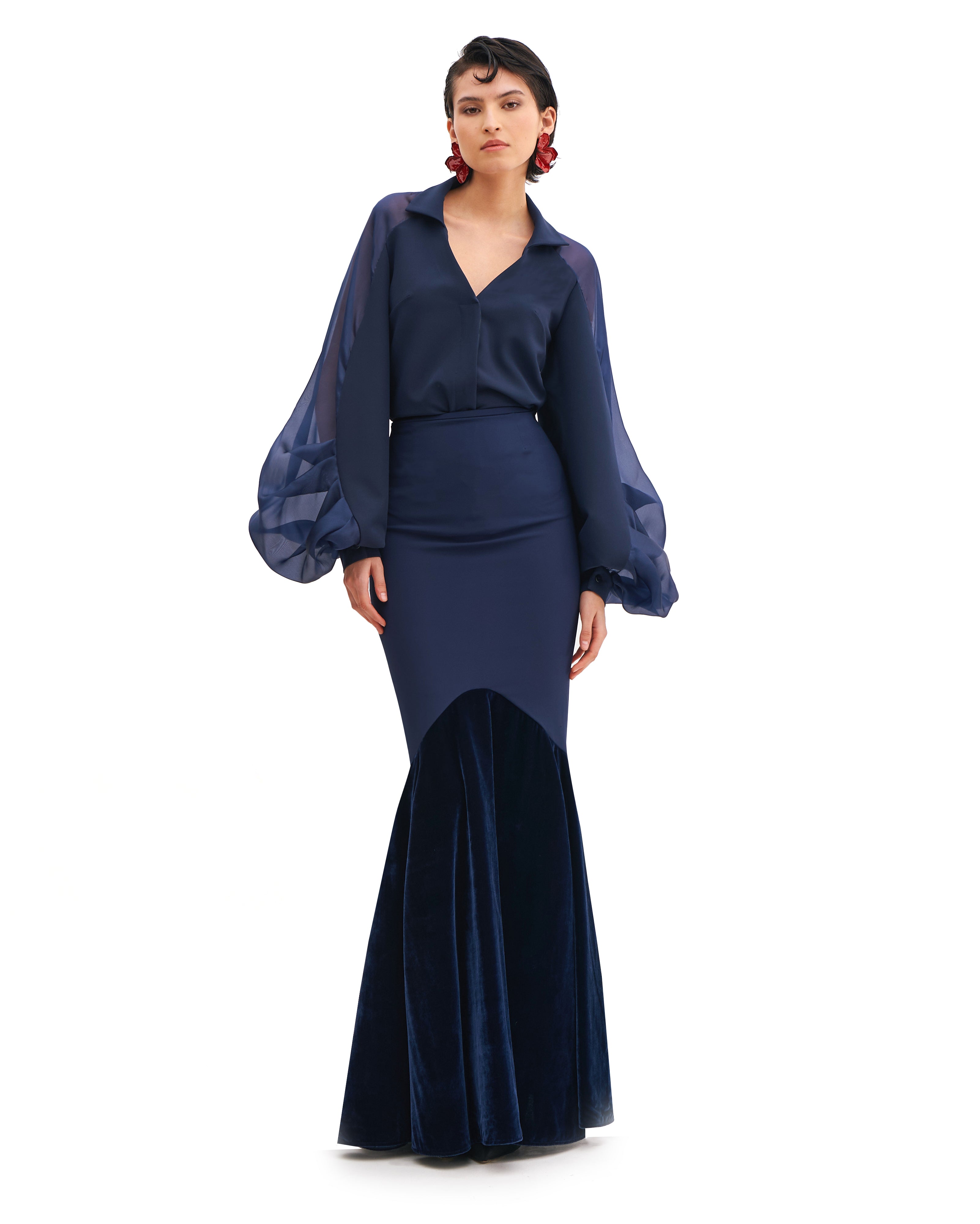 SILK ORGANZA  JULIET SLEEVES SHIRT