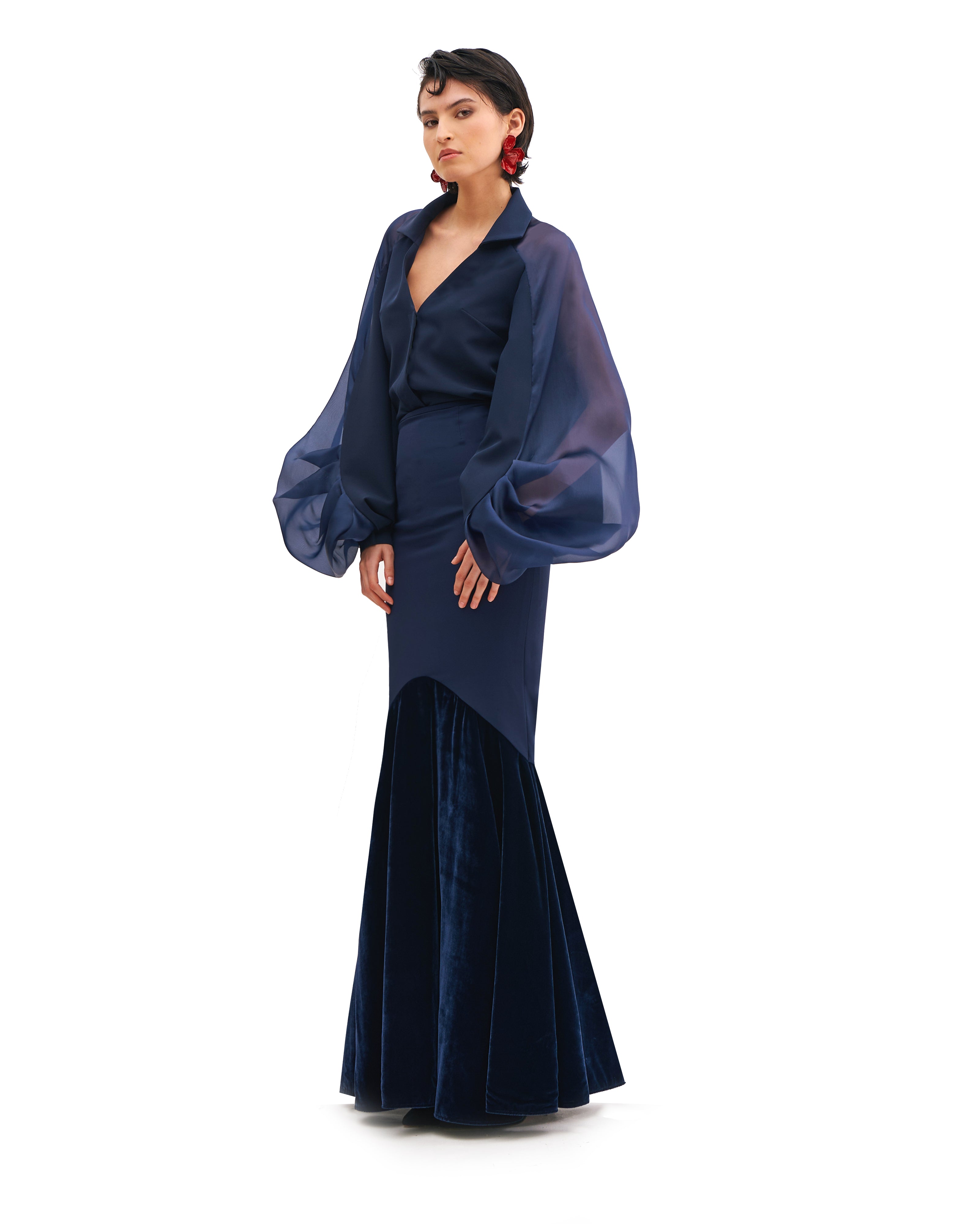 SILK ORGANZA  JULIET SLEEVES SHIRT