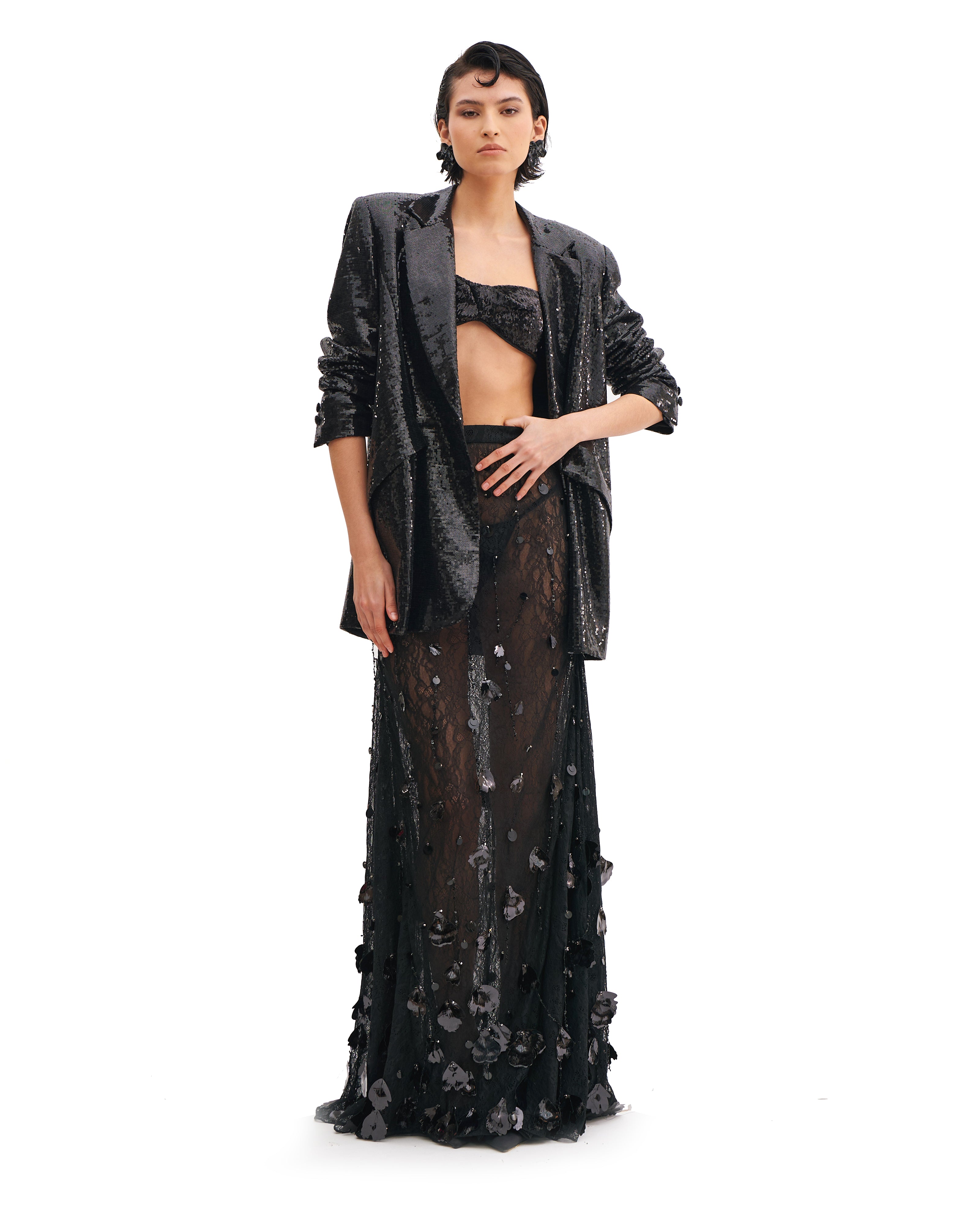 CHANTILLY EMBROIDERY MERMAID SKIRT