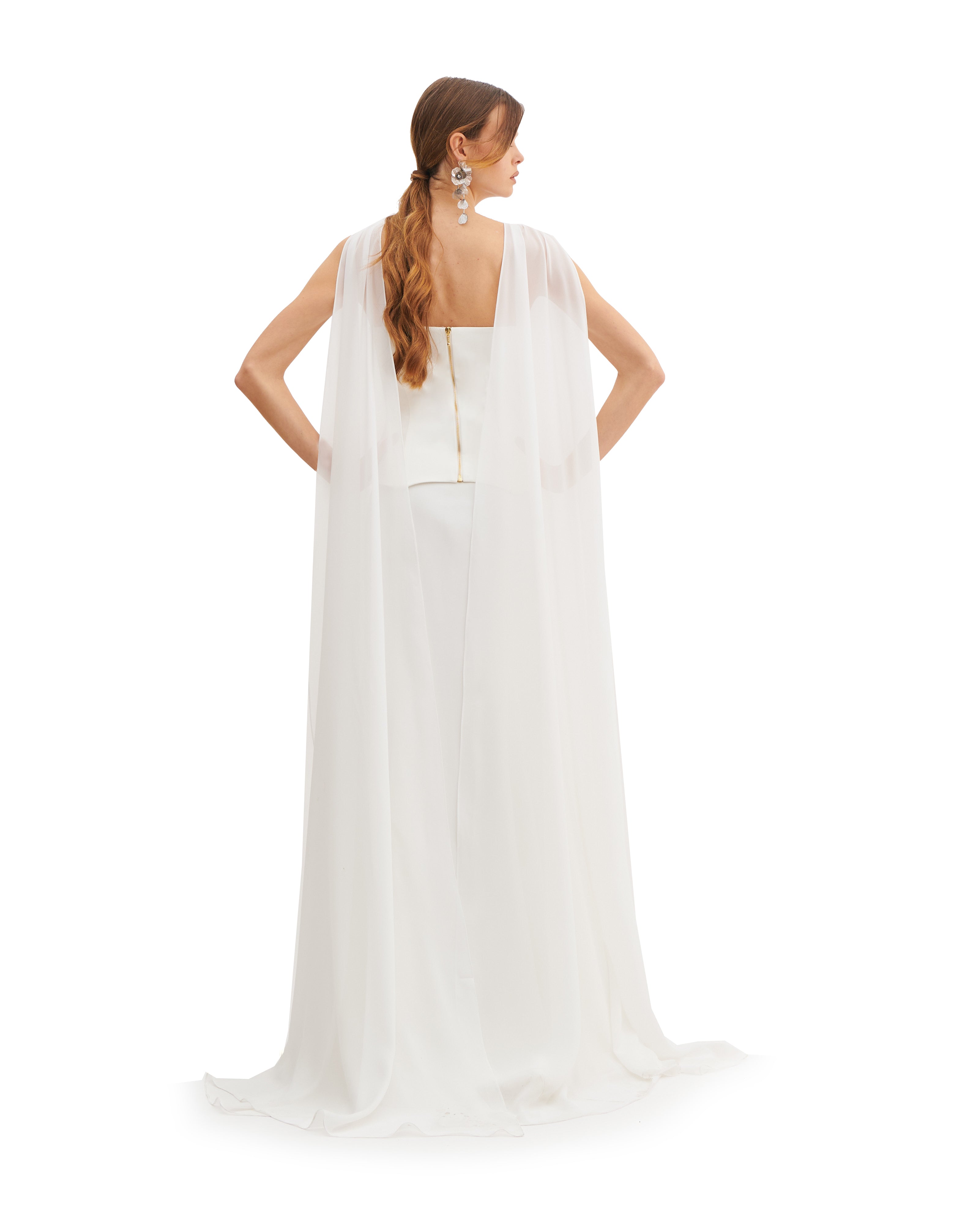 A-SHAPE MAXI SKIRT WITH OVERLAPPED SLIT