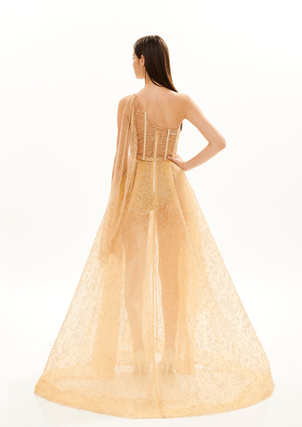 CRYSTAL SUMMER FALL SEE THROUGH GOWN