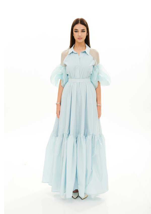 PUFFY RIBS ARMS CHEMISER GOWN