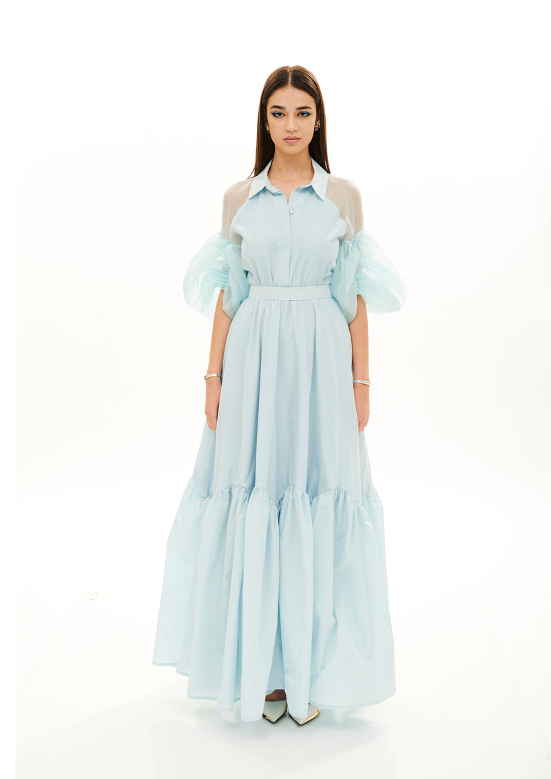 PUFFY RIBS ARMS CHEMISER GOWN