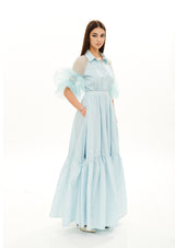 PUFFY RIBS ARMS CHEMISER GOWN