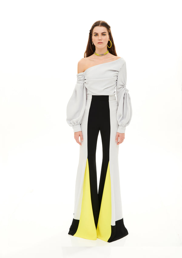 BLOCK COLOR FLARE PANTS