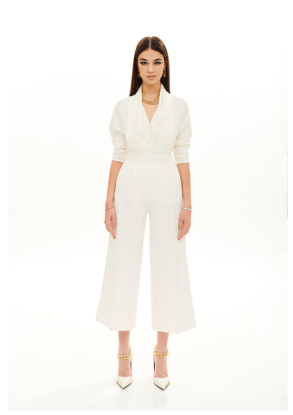 SCARF NECK TOP WITH SLEEVES