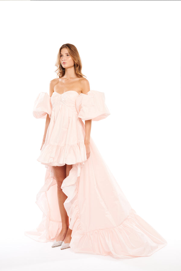 BABY-DOLL MAXI GOWN WITH PUFFY ARMS
