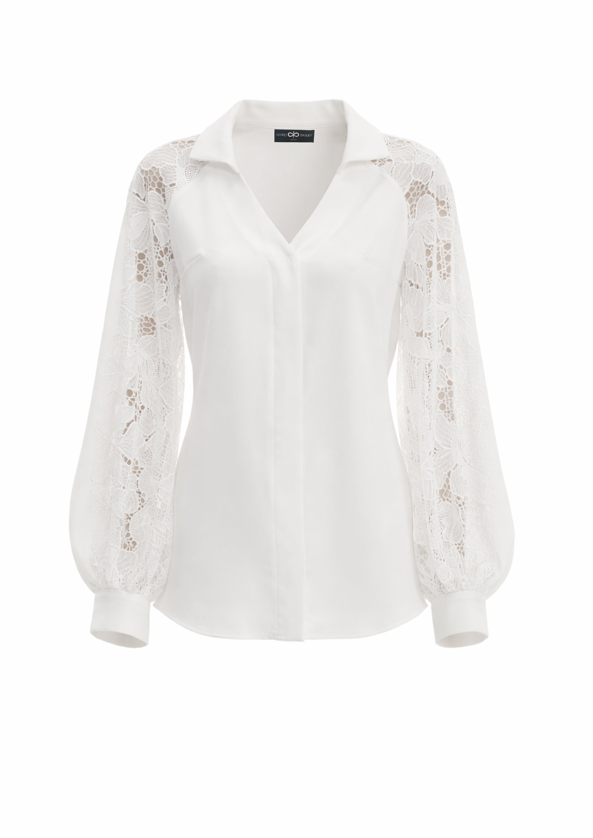 SHIRT WITH LACE INSERTS AND JULIET SLEEVES