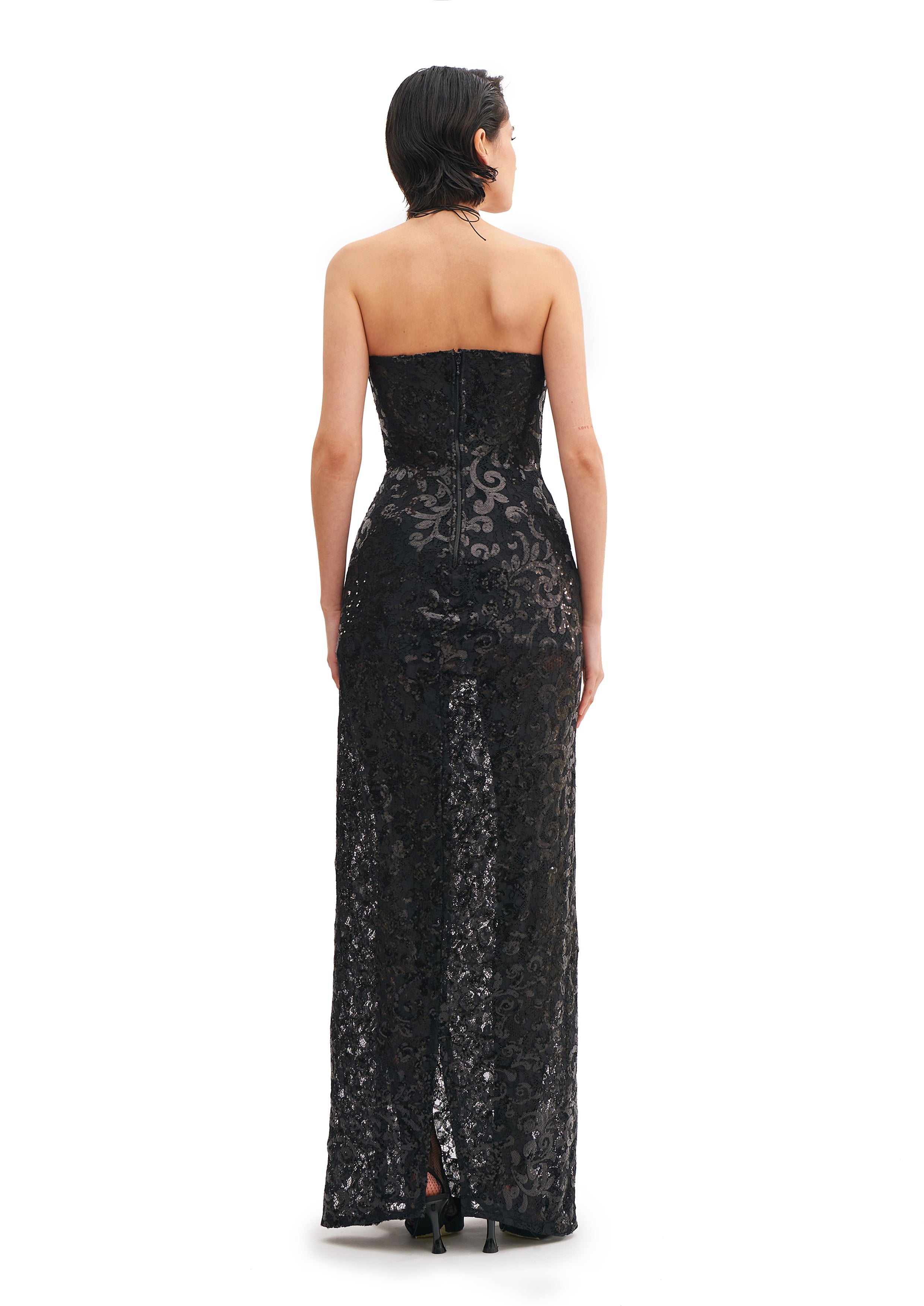 CORSETED LONG DRESS