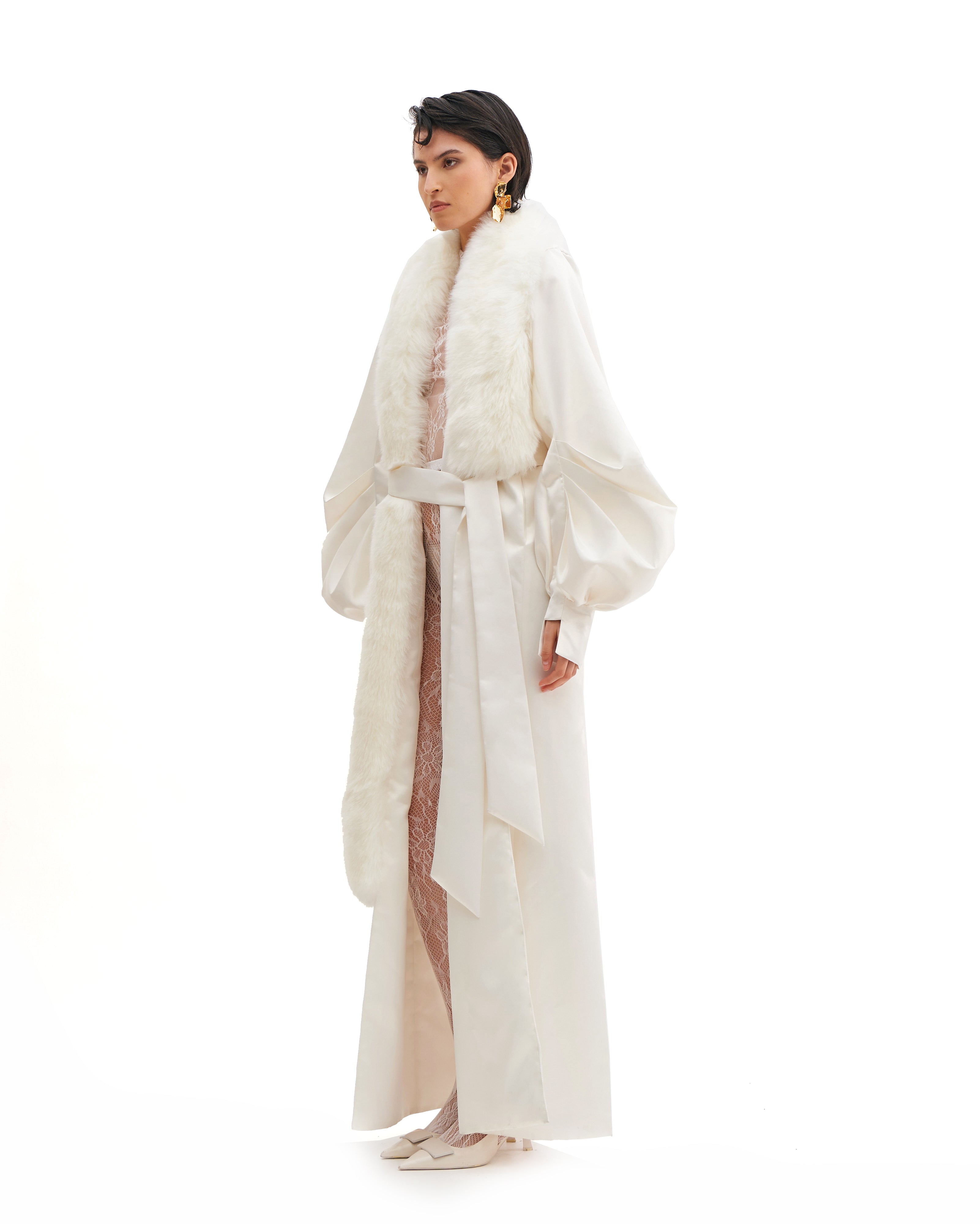 JULIET SLEEVES ARCTIC GRACE FAUX FUR INSERT COAT