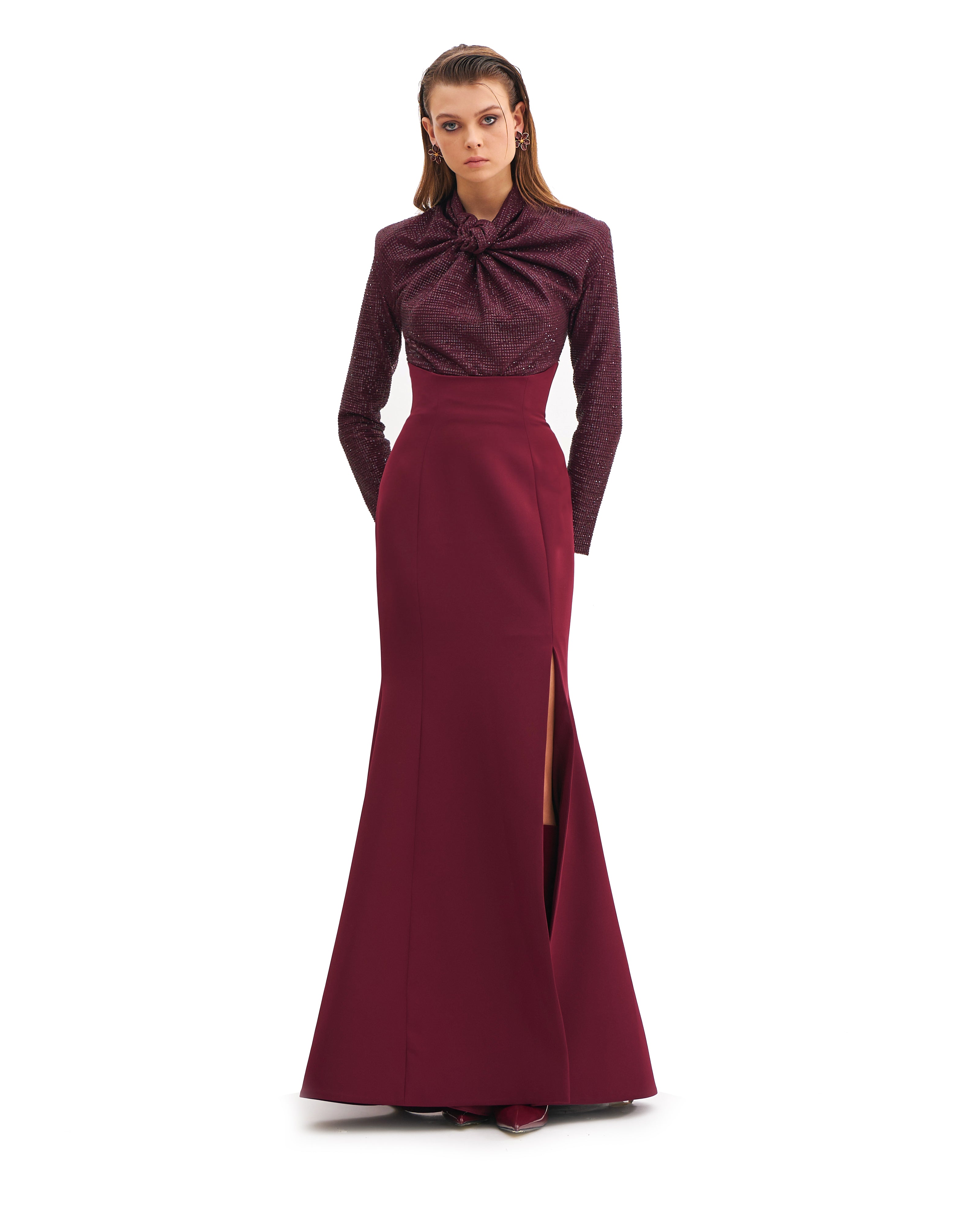 HIGH WAIST SKIRT WITH SLIT