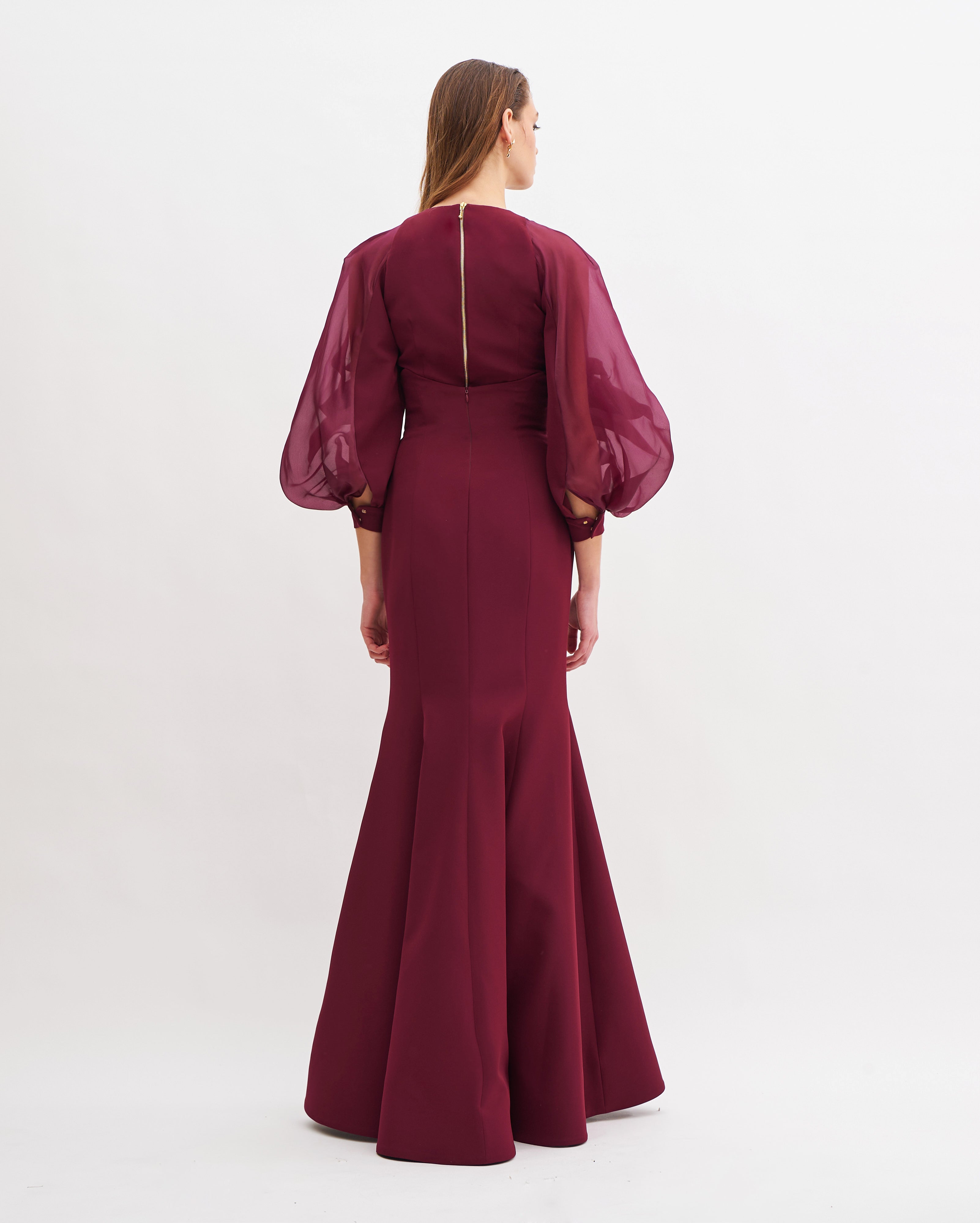 V NECK BLOUSE WITH JULIET SLEEVES