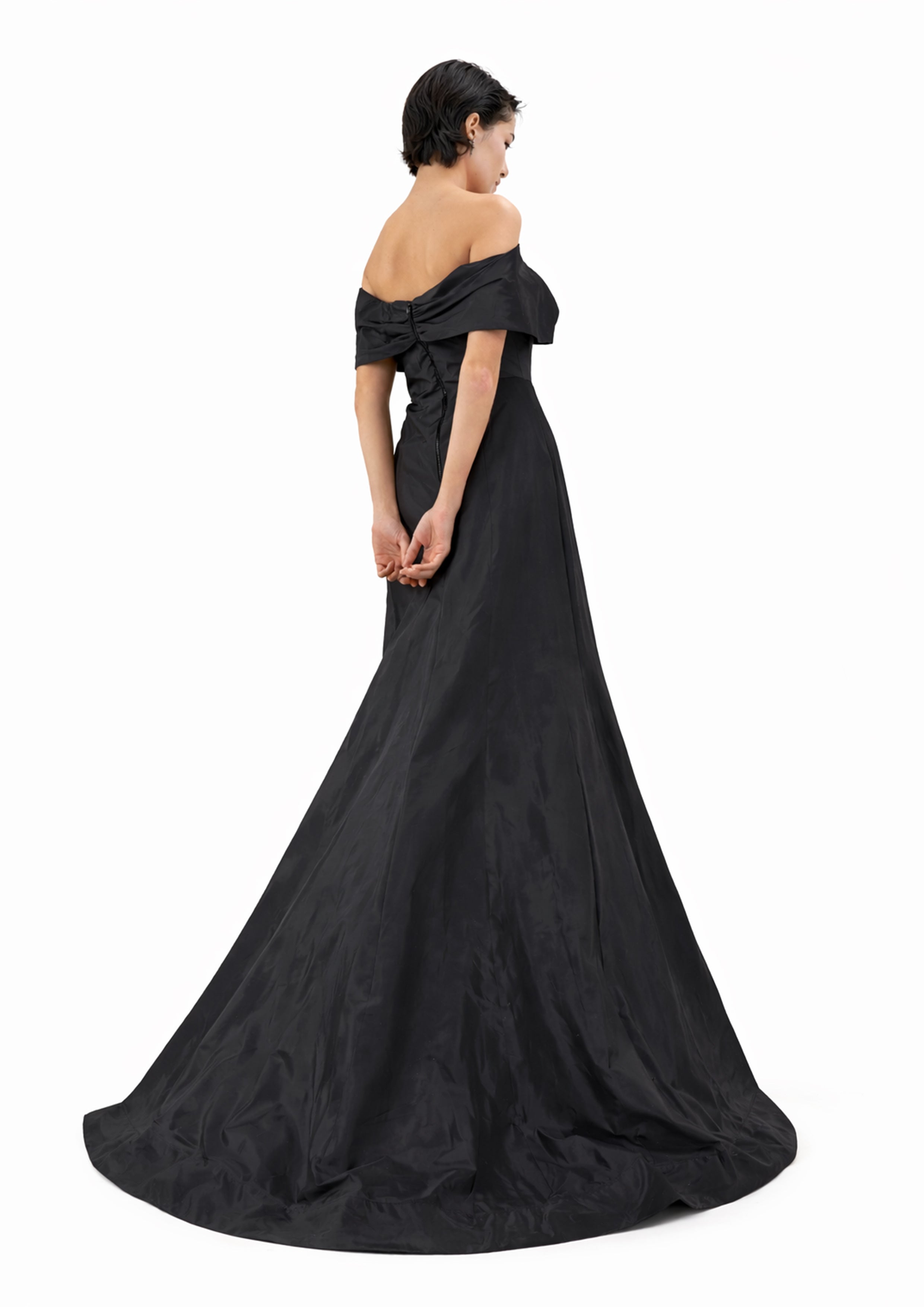 OFF-SHOULDER DRAPED MERMAID GOWN