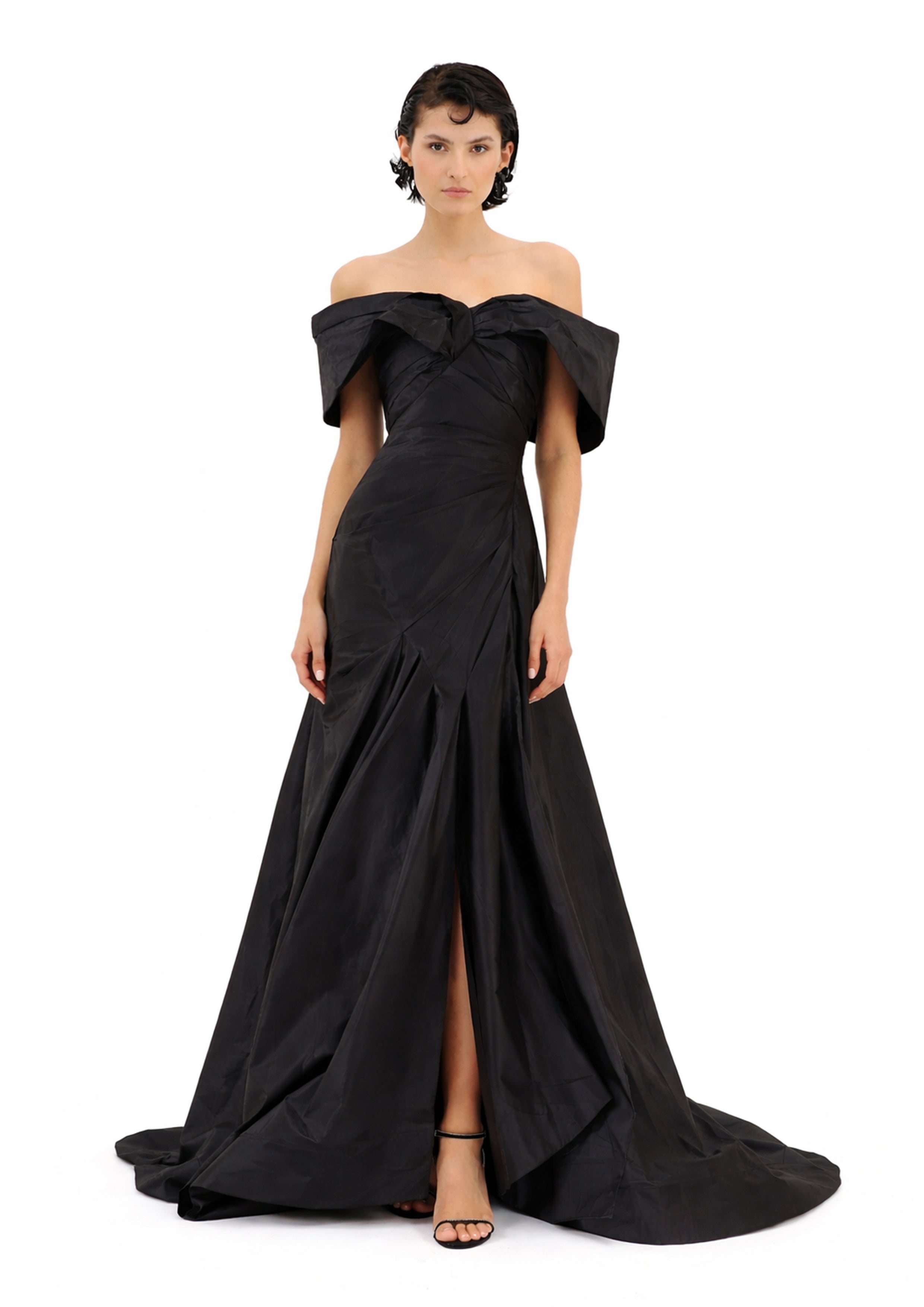 OFF-SHOULDER DRAPED MERMAID GOWN