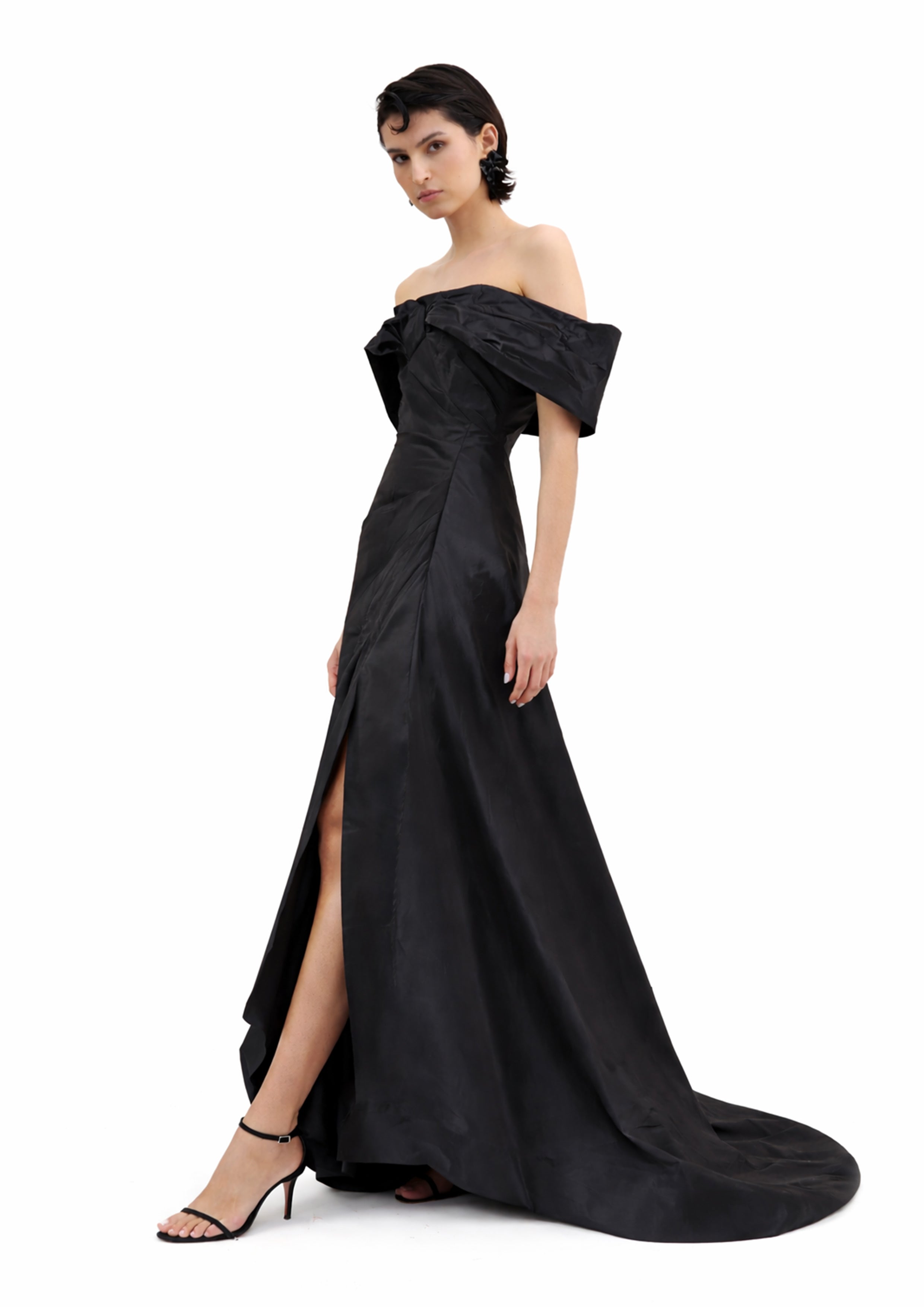 OFF-SHOULDER DRAPED MERMAID GOWN