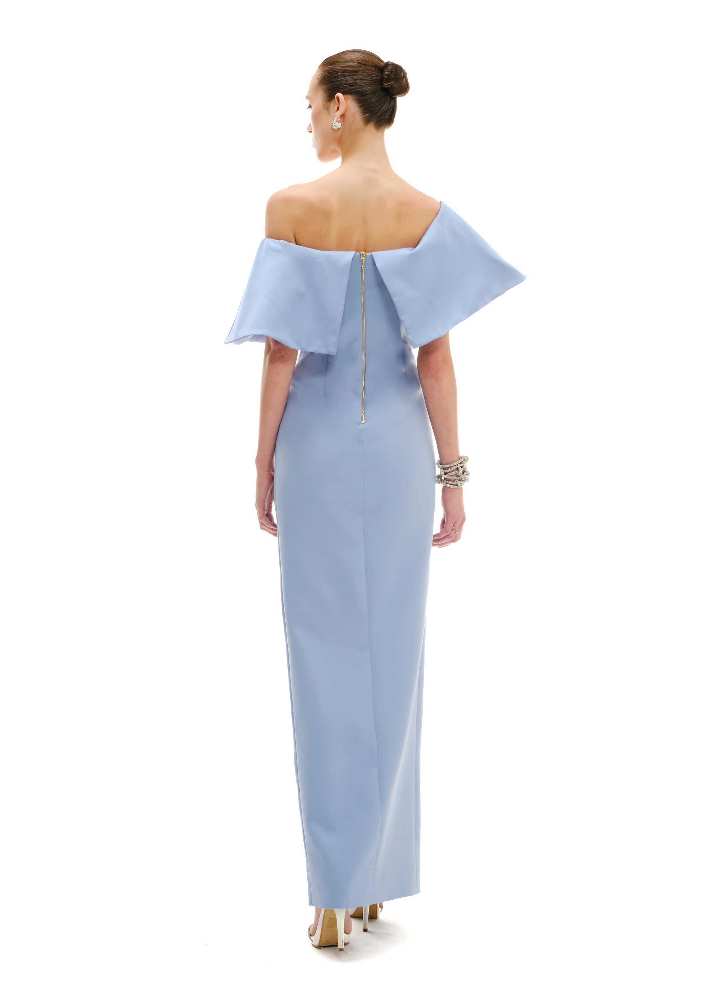 COLUMN MAXI DRESS WITH SATIN BAND