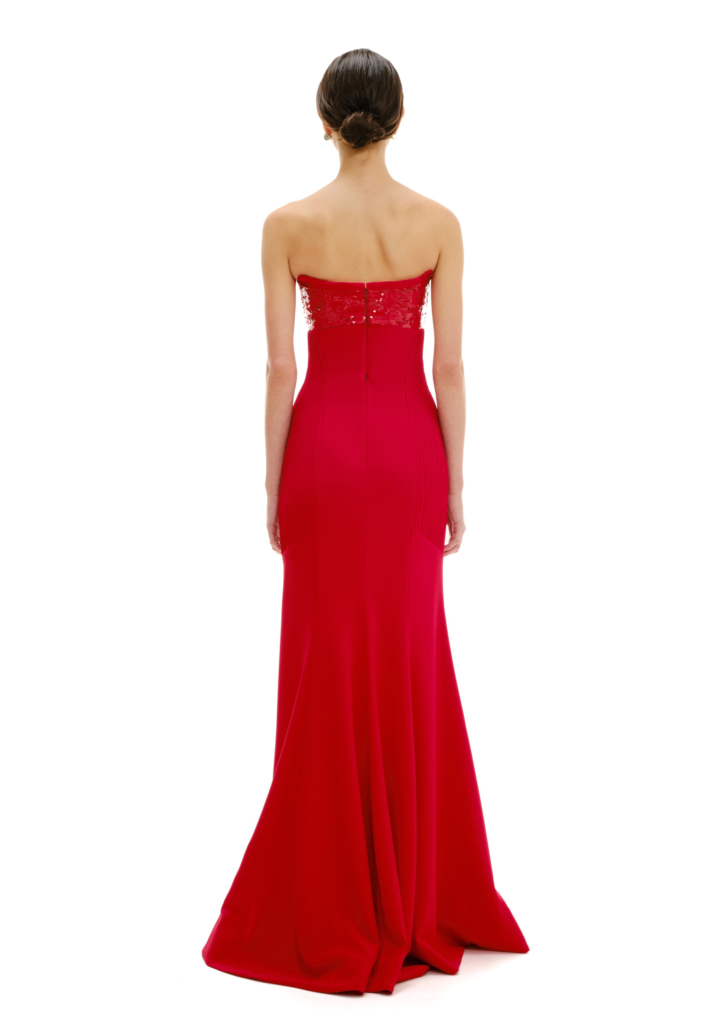Starry bustier maxi dress back view, Avaro Figlio SS26
