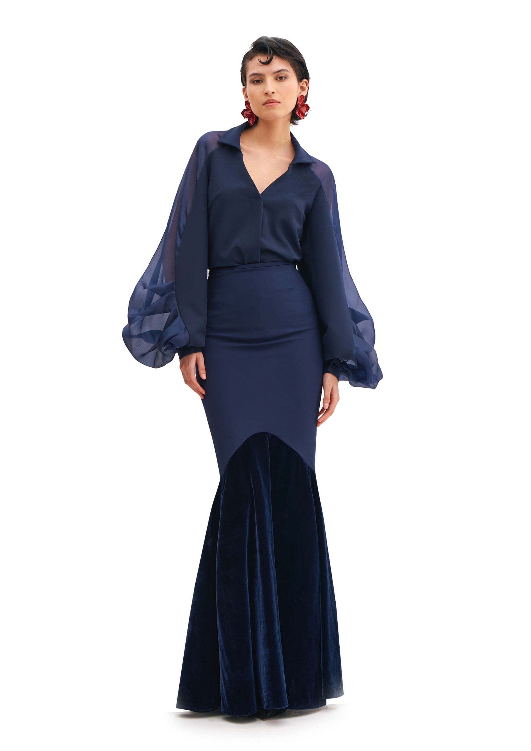 SILK ORGANZA  JULIET SLEEVES SHIRT