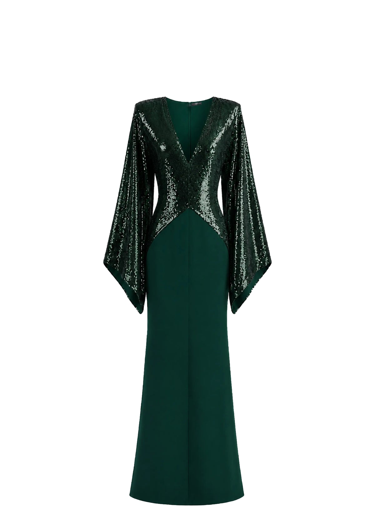 avaro figlio fall winter 2026 forest green sequin kimono maxi dress still life