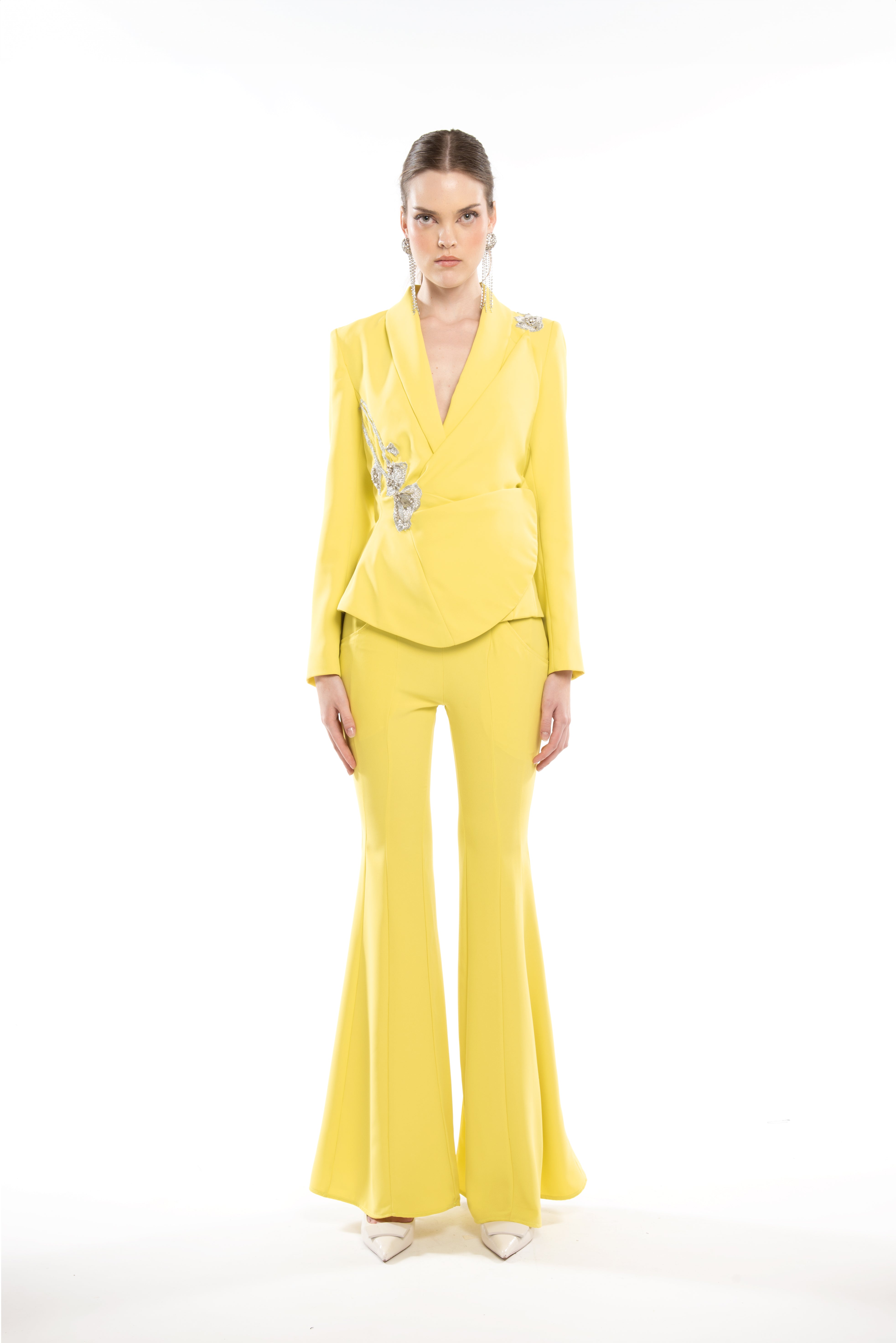 FLARED FIT CUTS TROUSERS