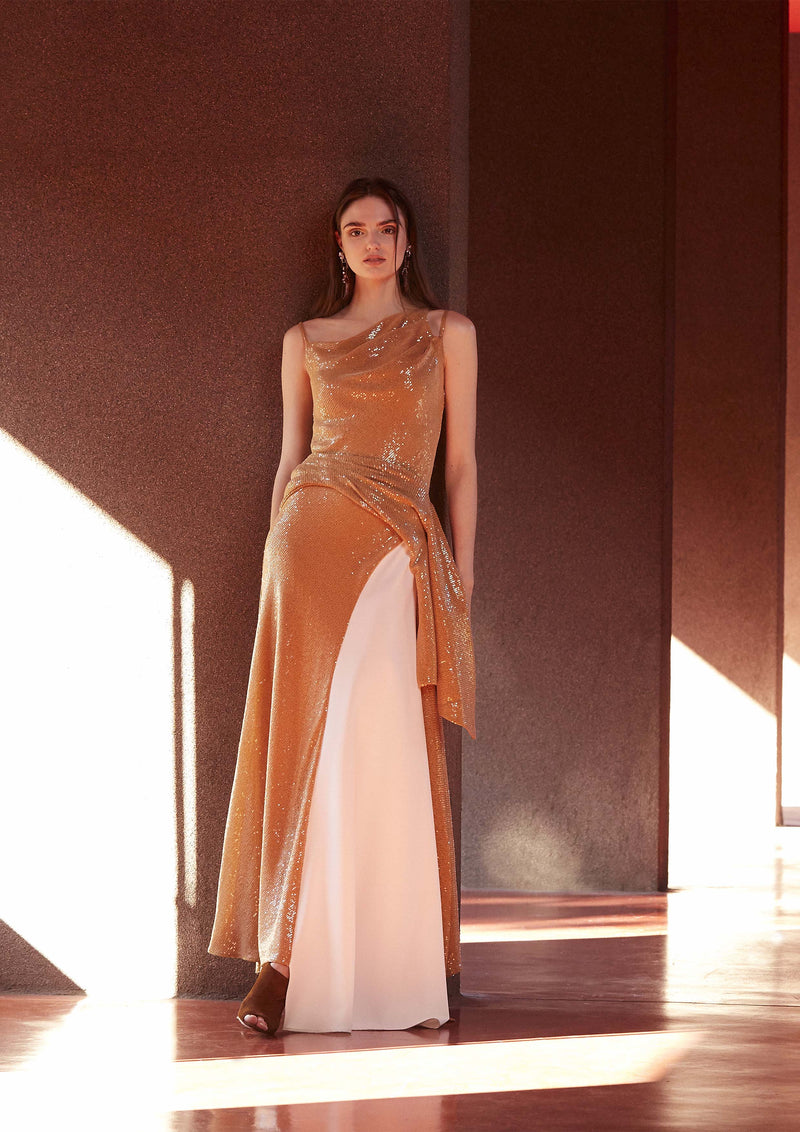 BRETELLE SEQUINS DRESS