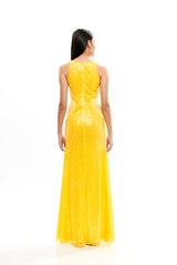 LONG SILHOUETTE SEQUINS DRESS