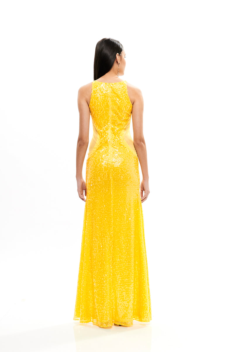 LONG SILHOUETTE SEQUINS DRESS