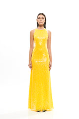 LONG SILHOUETTE SEQUINS DRESS