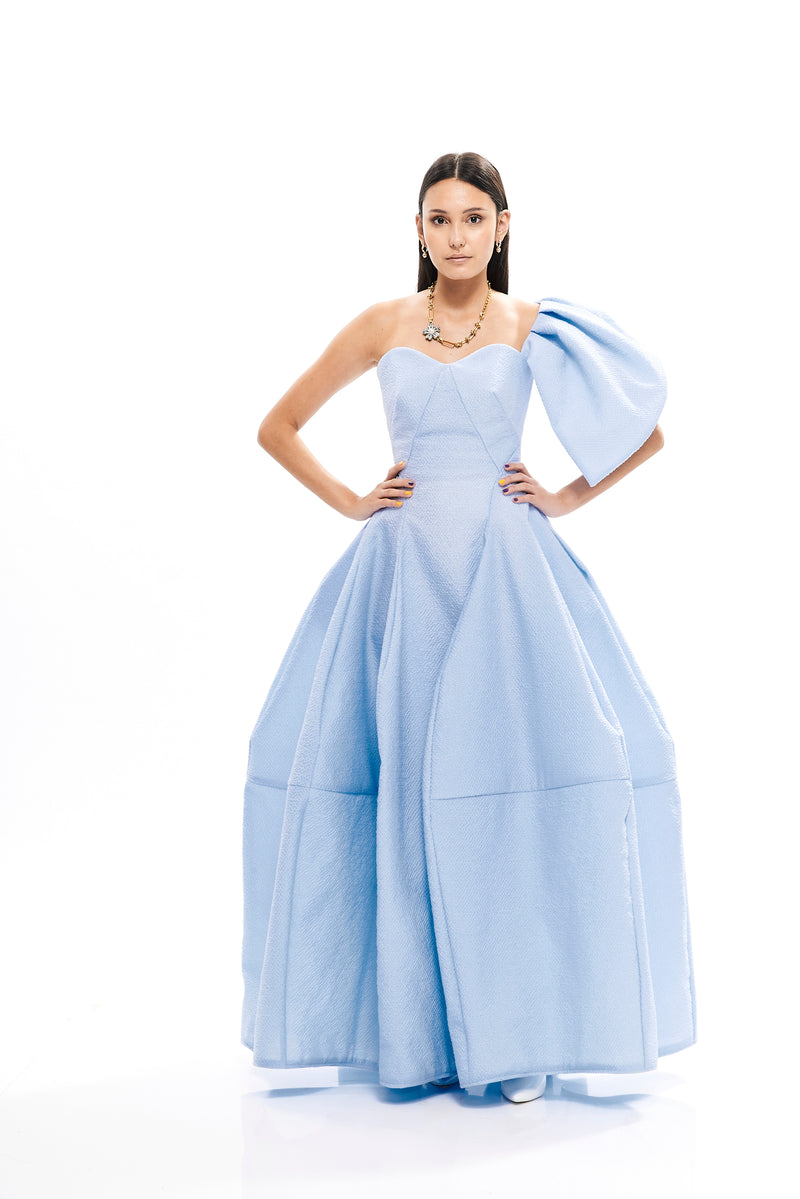 PETAL CUTS JACQUARD GOWN