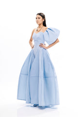 PETAL CUTS JACQUARD GOWN