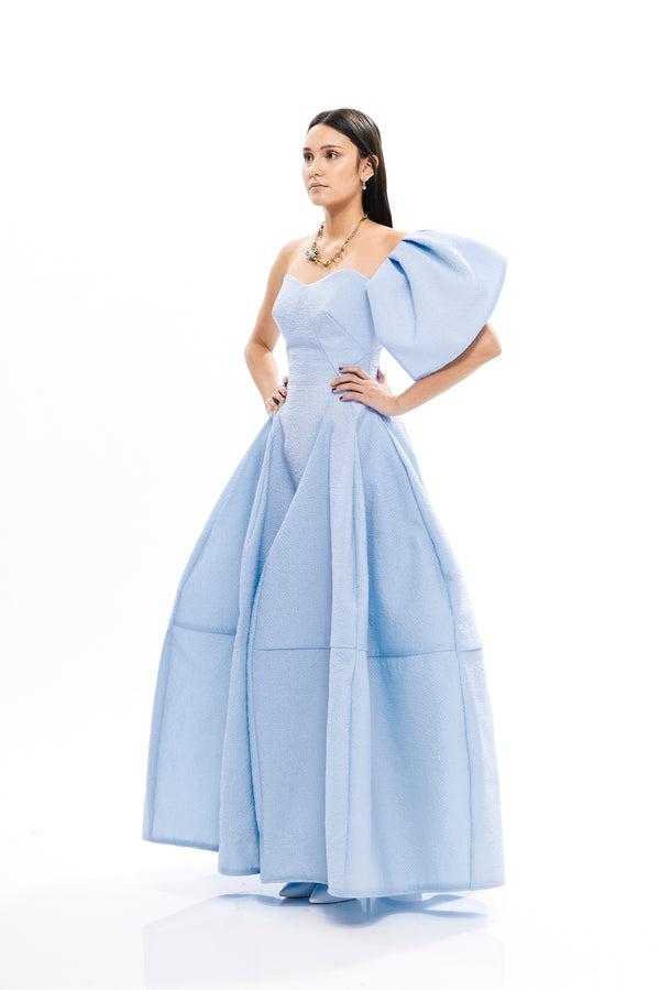 PETAL CUTS JACQUARD GOWN