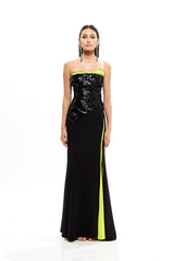 SILHOUETTE BLOCK DRESS WITH SLIT