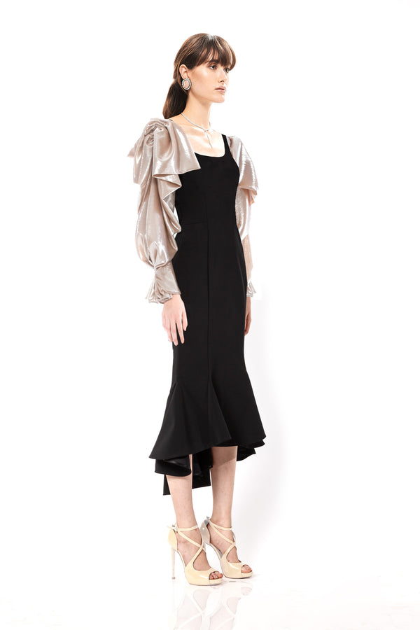 TUBINO DRESS WITH  FLOWER ARMS