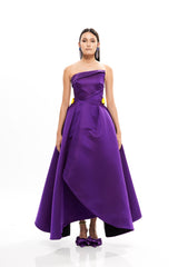 PURPLE TULIP SHAPE MIDI GOWN
