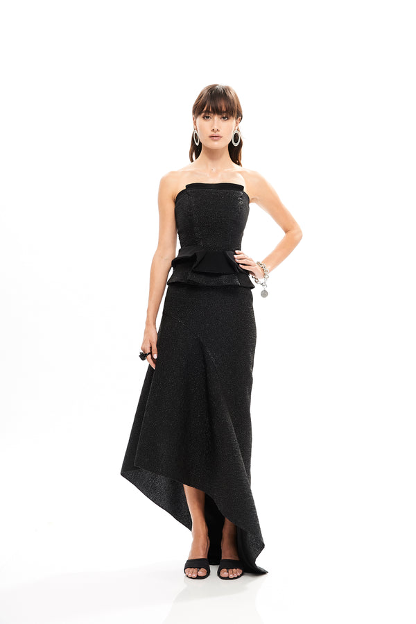 LONG ASYMMETRICAL  INSERT SKIRT