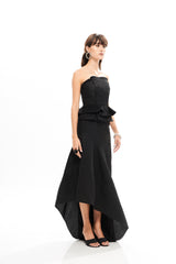 LONG ASYMMETRICAL  INSERT SKIRT