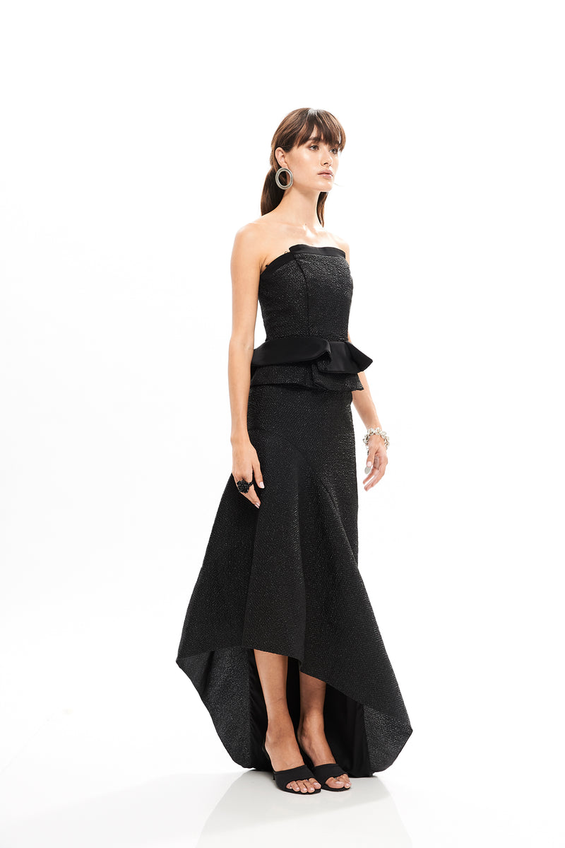 LONG ASYMMETRICAL  INSERT SKIRT