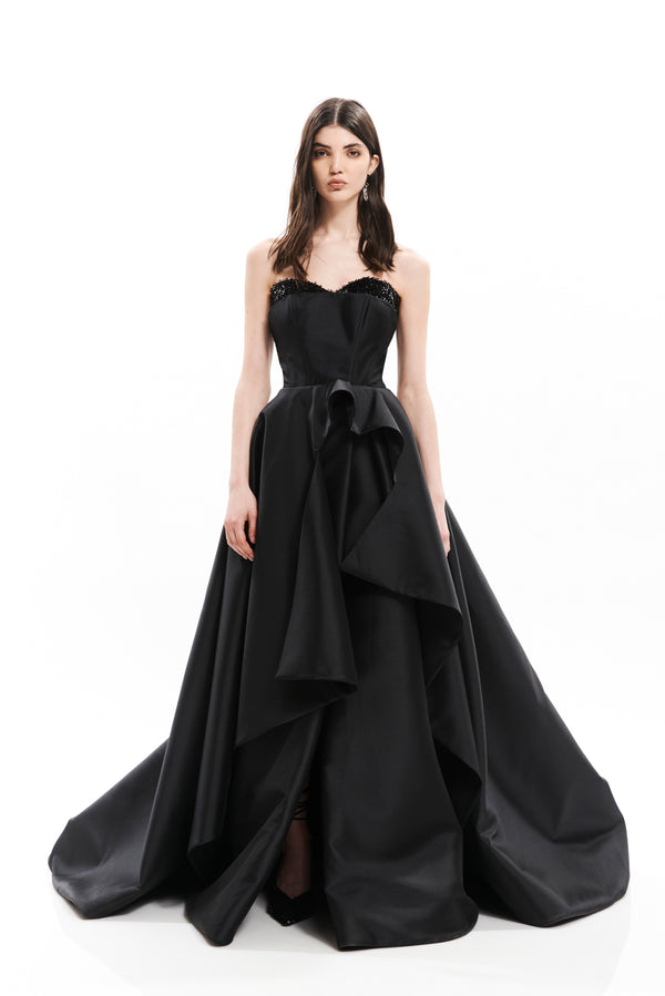 VOLUME BALL GOWN WITH SEQUINS BRA