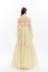 LITE JACQUARD LONG CHEMISIER WITH ELASTIC BELT